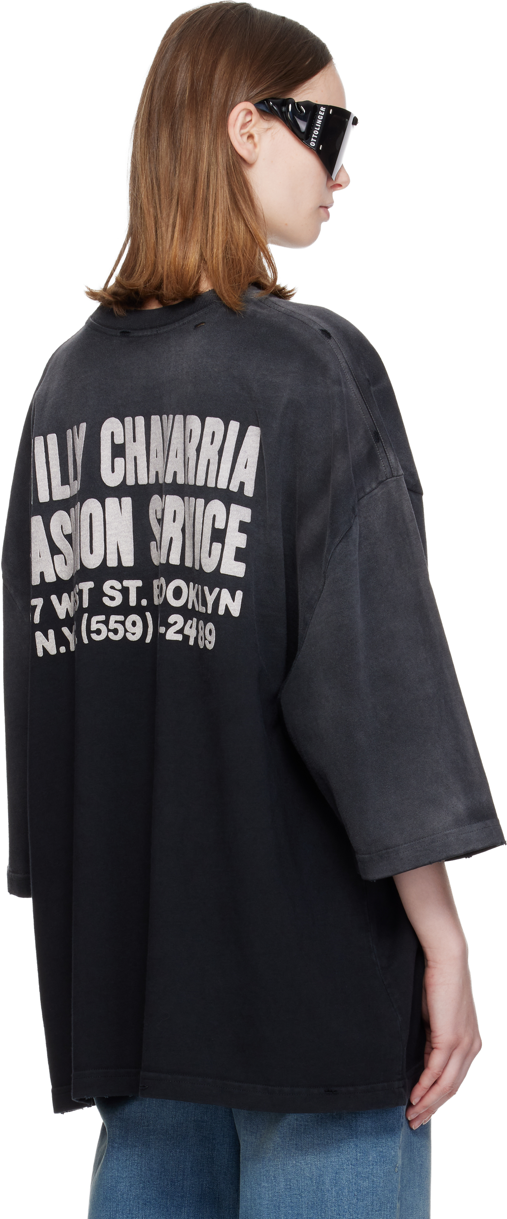 Willy Chavarria Black 'fashion Services' Buffalo T-shirt In Black