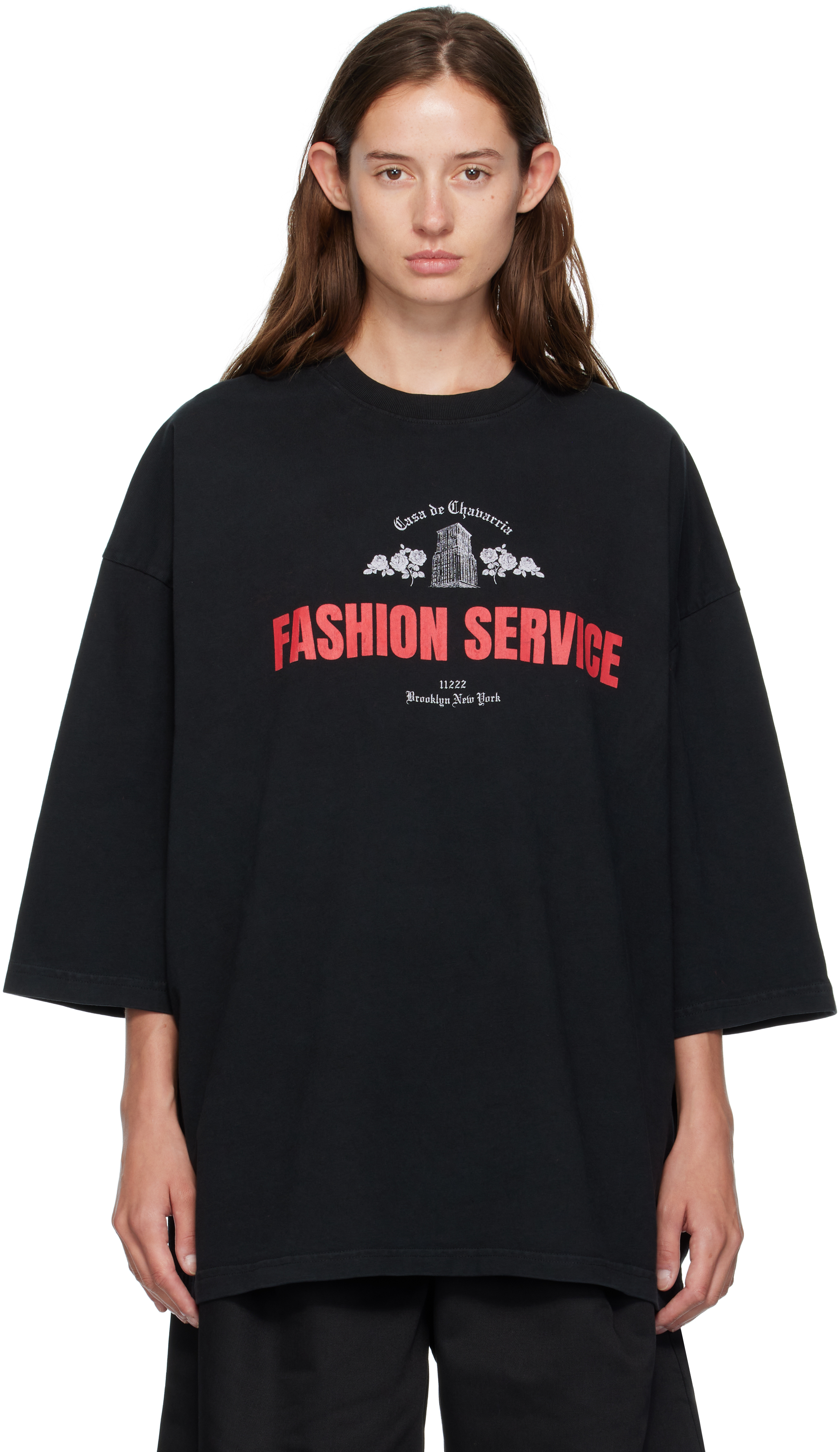Willy Chavarria Black 'casa De Chavarria' Buffalo T-shirt In Black
