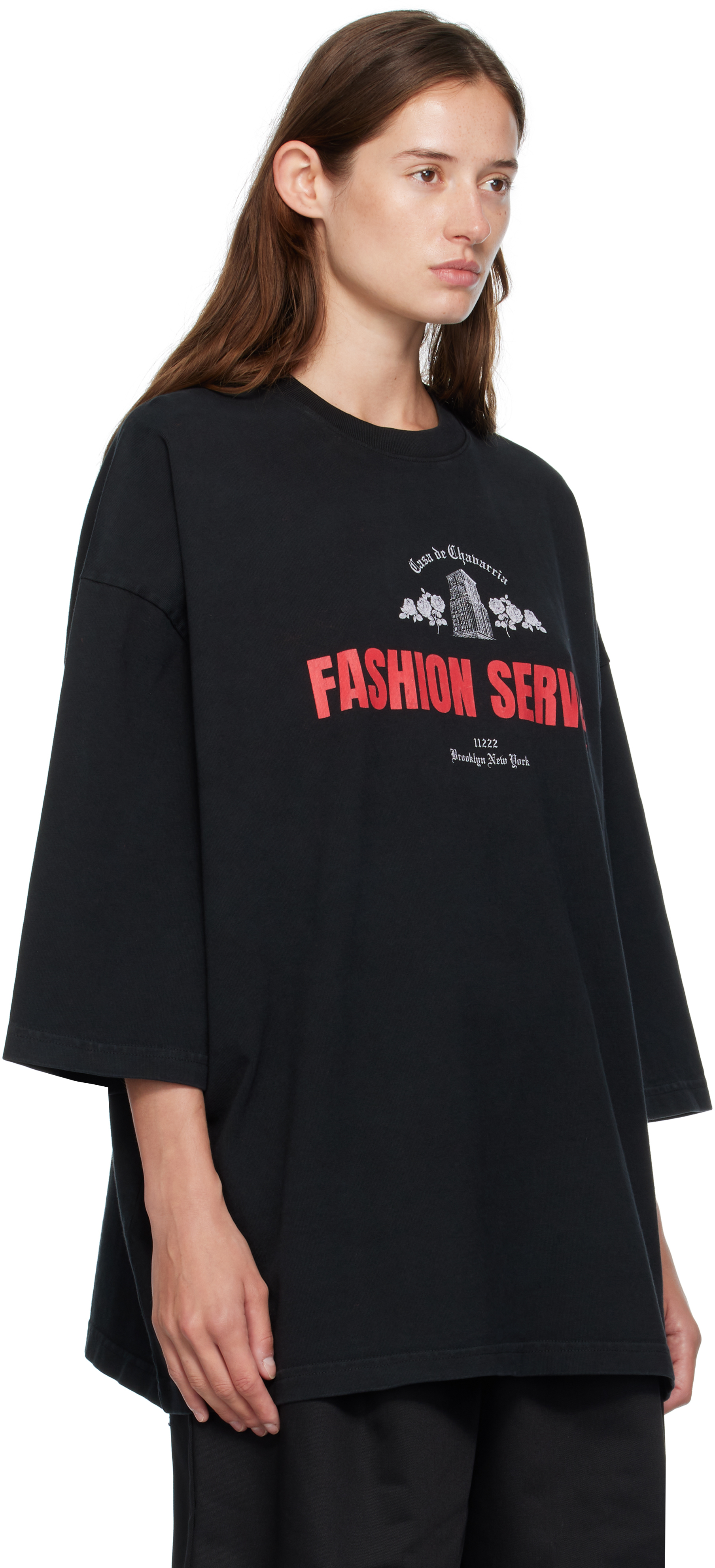 Willy Chavarria Black 'casa De Chavarria' Buffalo T-shirt In Black