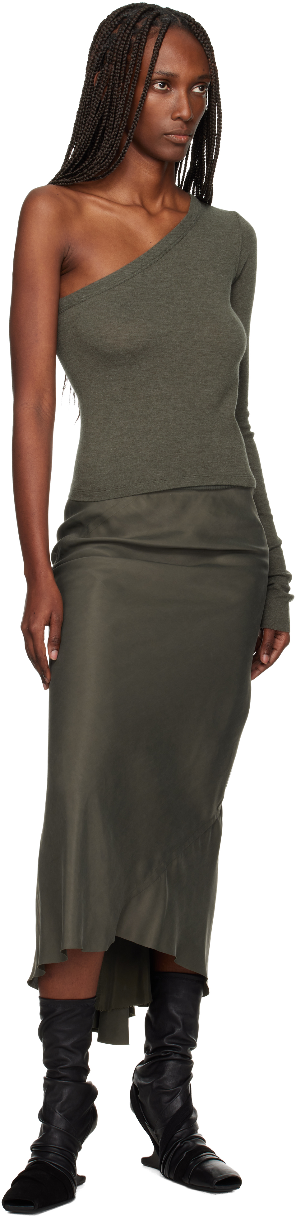 Rick Owens Khaki Concordians Ziggy T-shirt In Gray