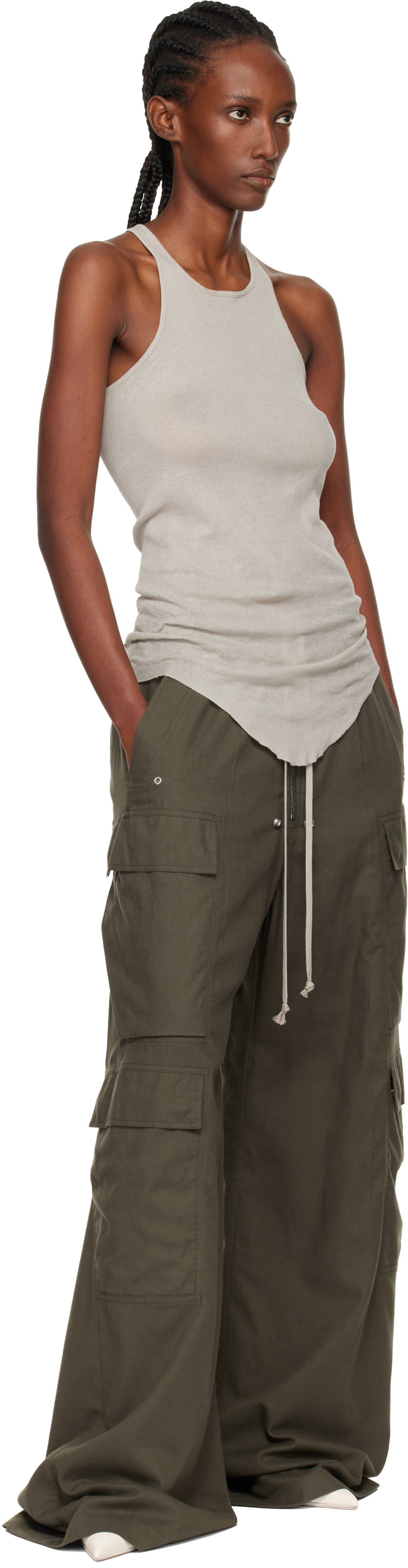 Rick Owens Off-white Concordians Basic Rib Tank Top In White