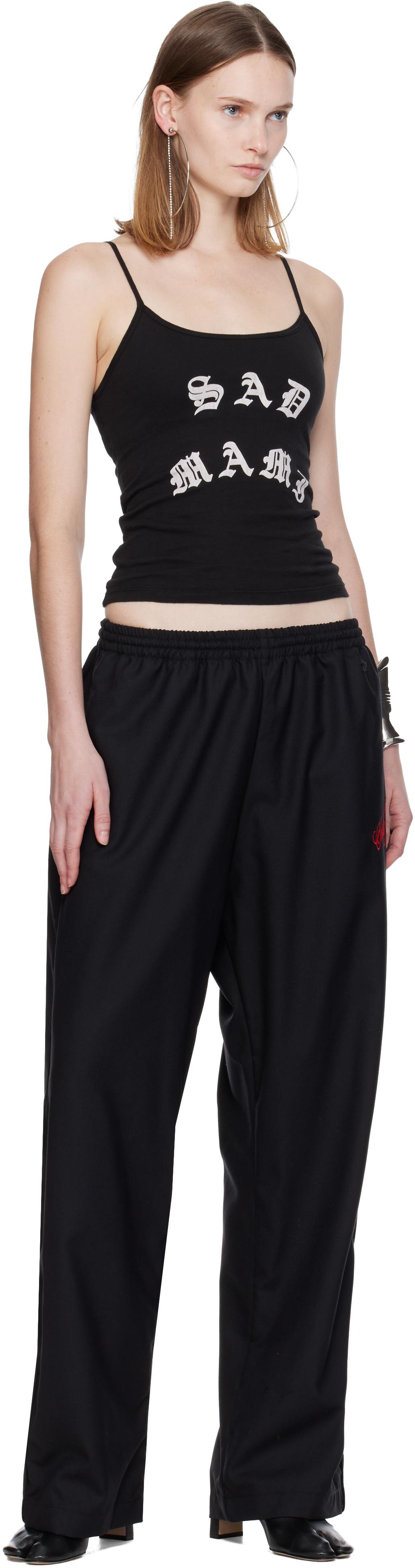 Willy Chavarria Black Printed Text Tank Top In Brown