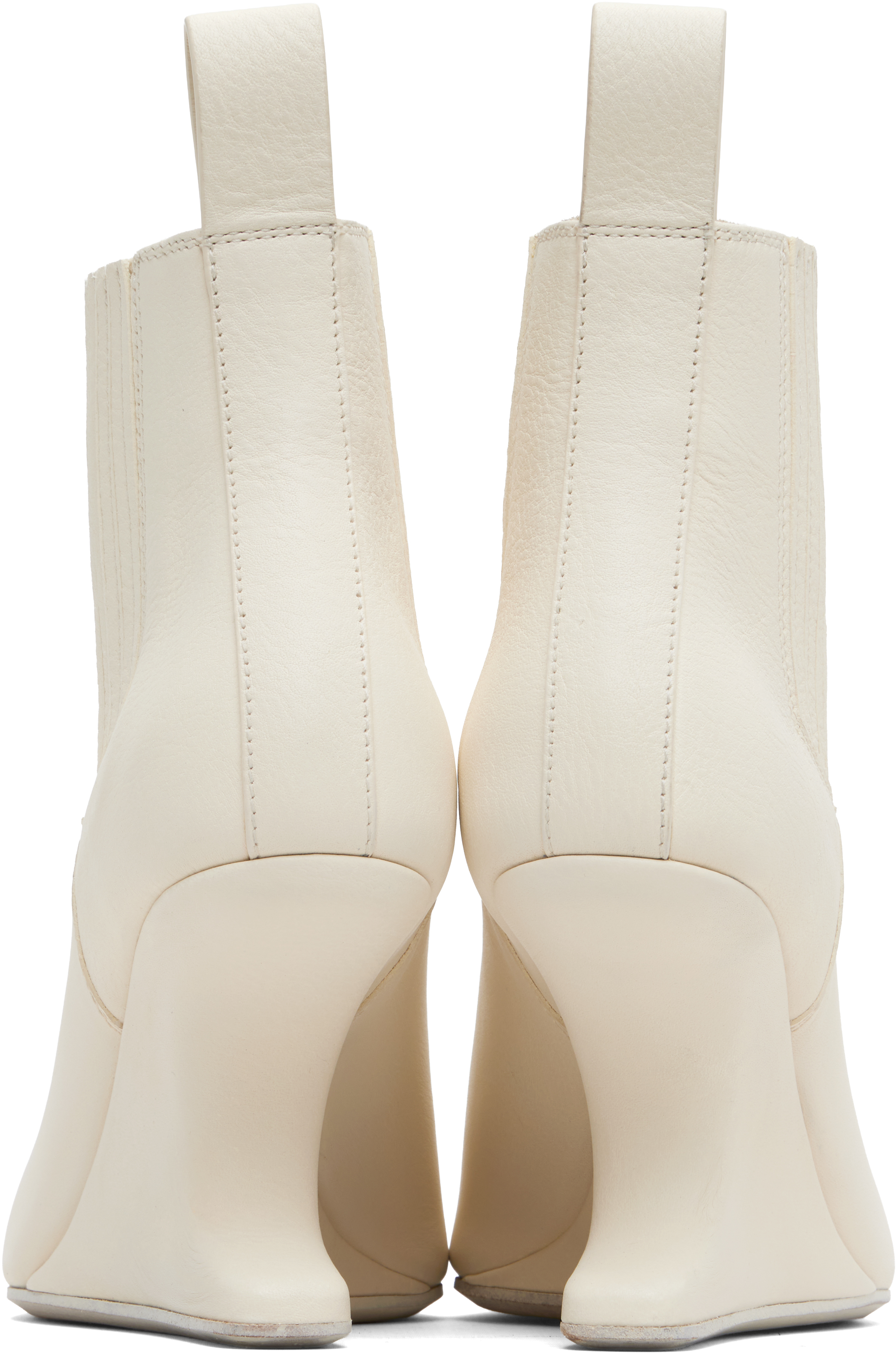 Rick Owens Off-white Concordians Runway Ankle Sharp Boots In Neutral