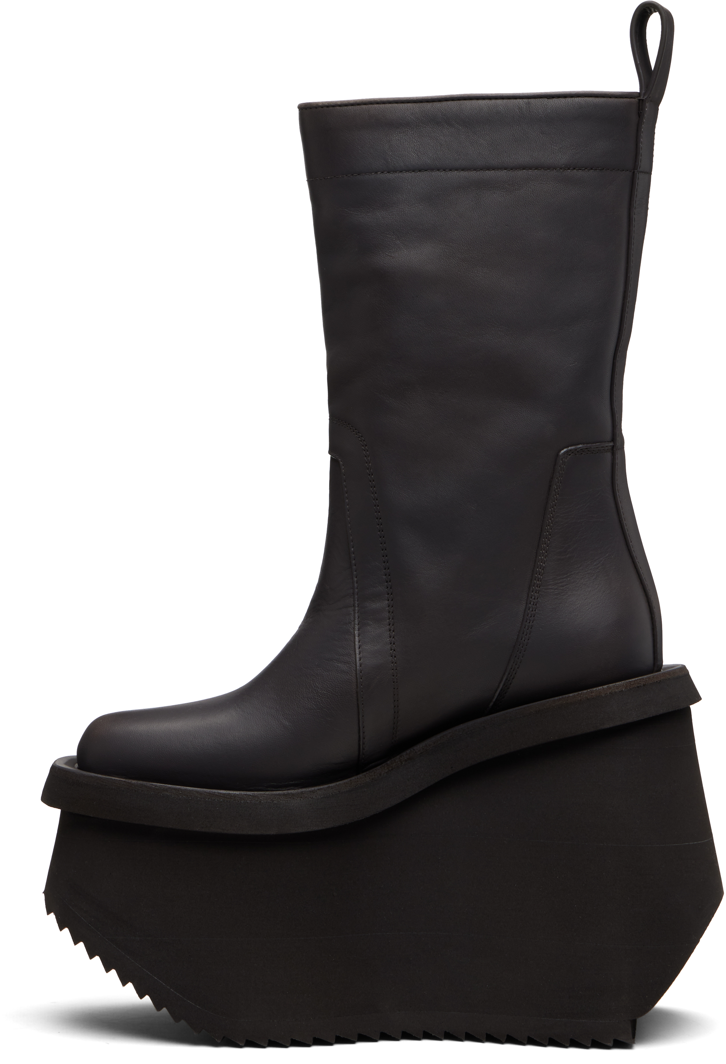 Rick Owens Gray Concordians Factory Boots In Black