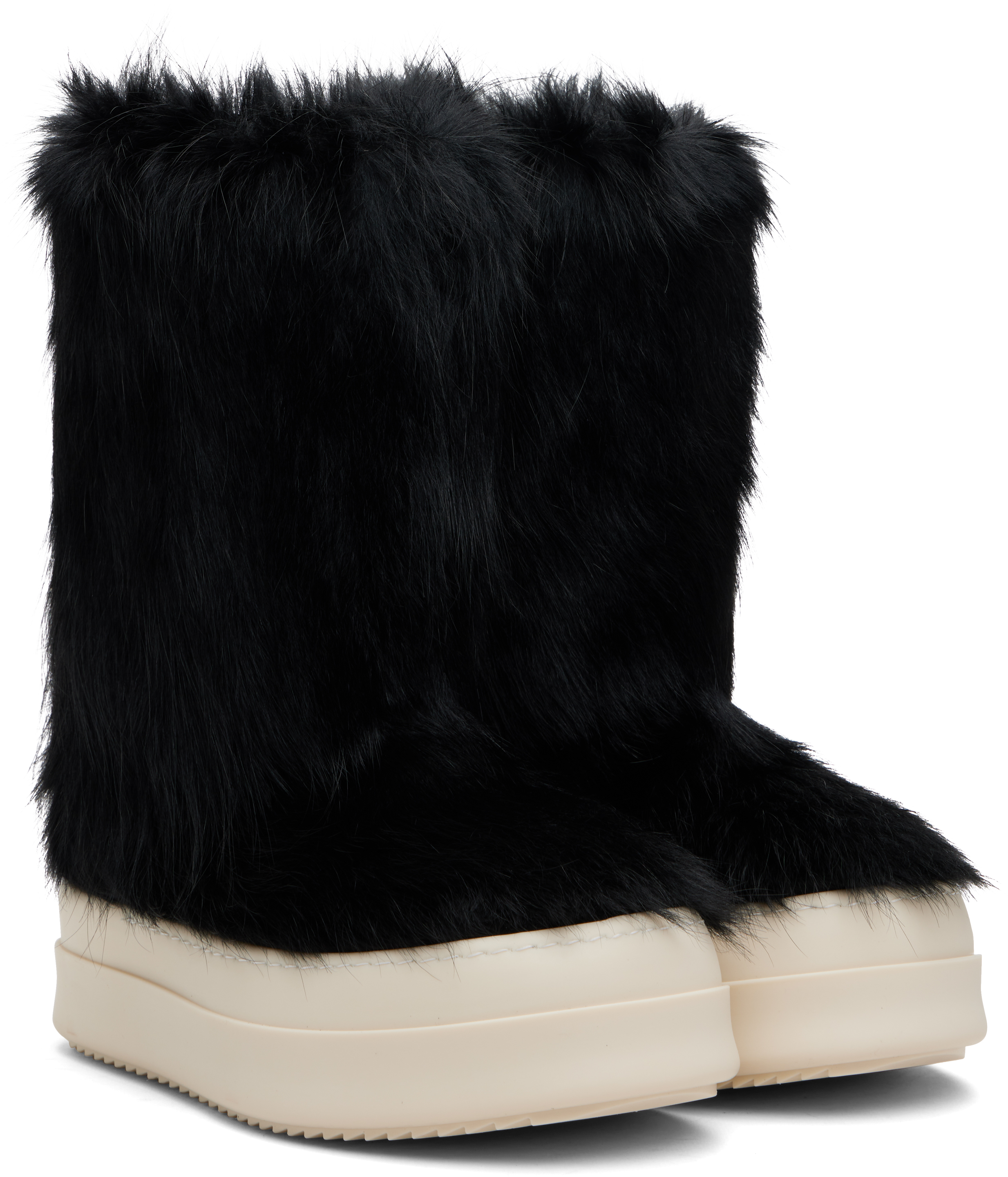 Rick Owens Black Concordians Mega Bumper Lunar Boots In Black