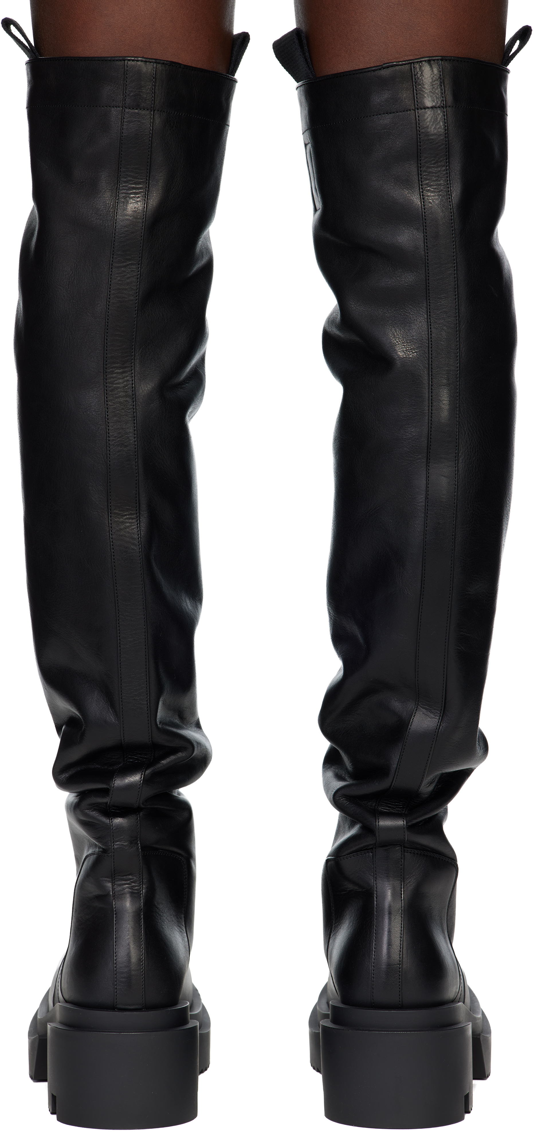 Rick Owens Black Concordians Wader Bogun Tall Boots In Black