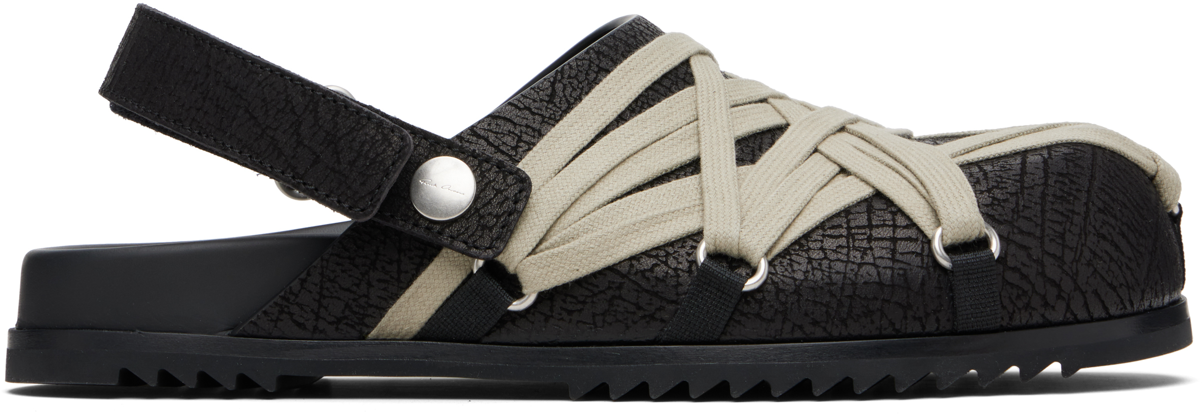 Rick Owens Black Concordians Granola Mule Loafers In Black