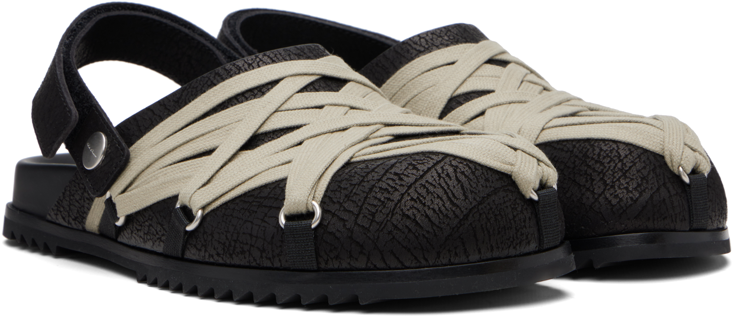 Rick Owens Black Concordians Granola Mule Loafers In Black