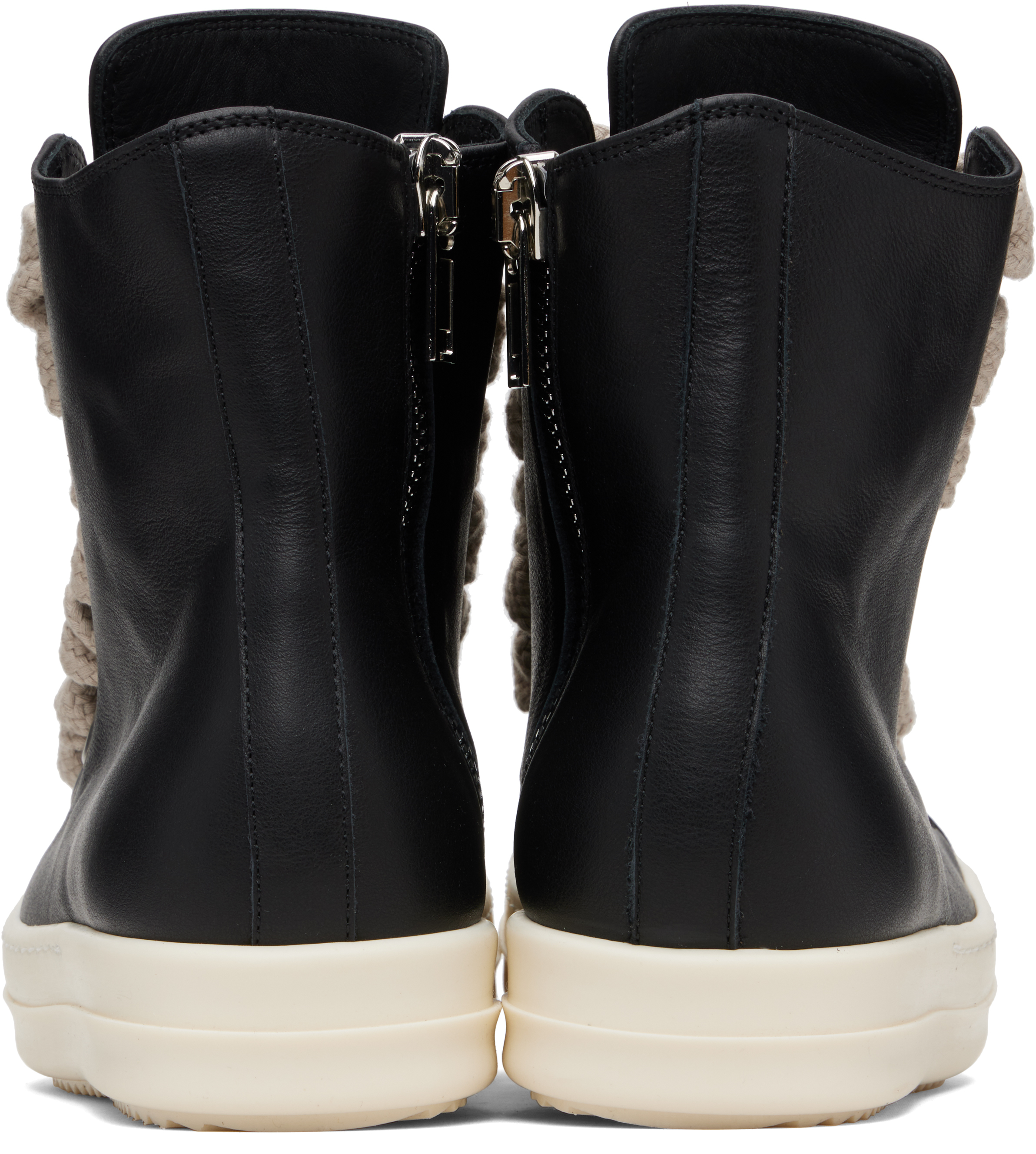 Rick Owens Ssense Exclusive Black Kembra Pfahler Edition Jumbo Lace Sneakers In Animal Print