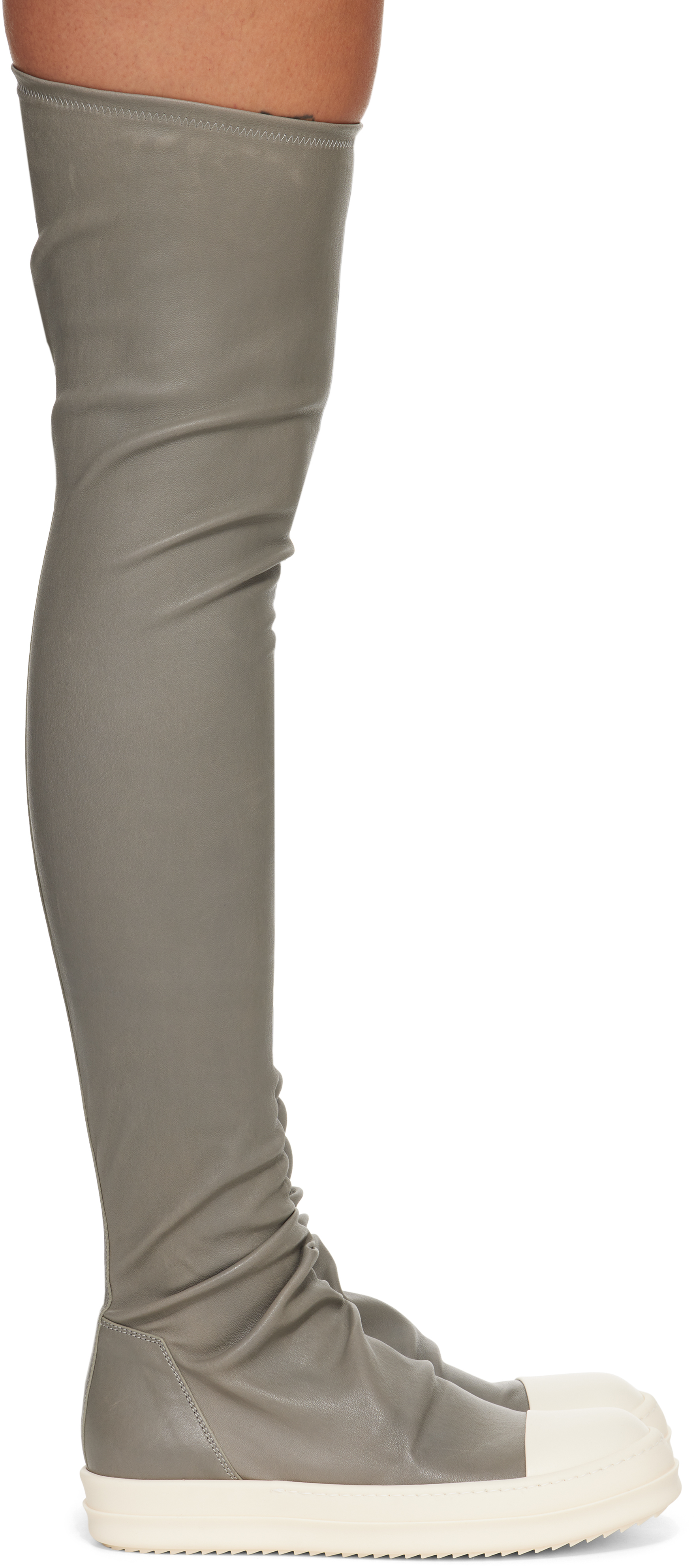 Rick Owens Gray Concordians High Stocking Sneakers In Gray