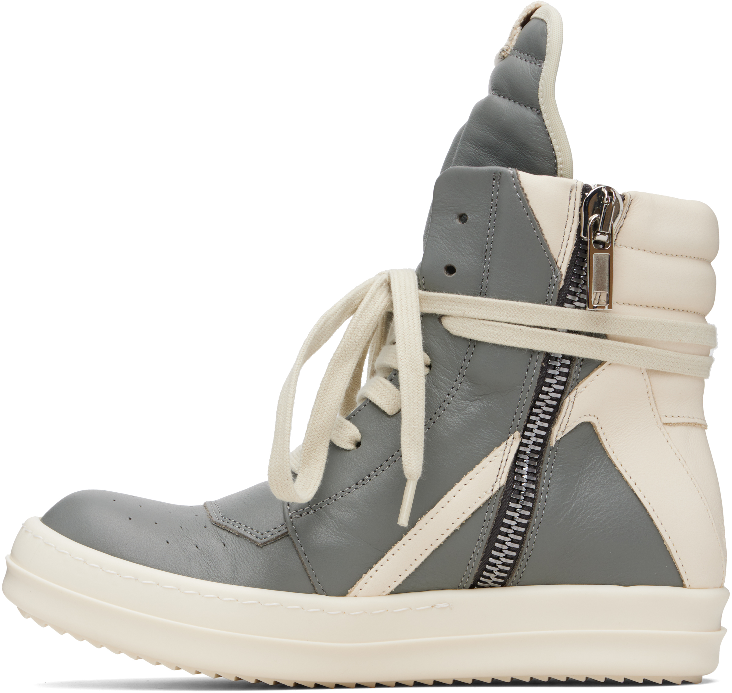 Rick Owens Gray Concordians Geobasket Sneakers In Gray