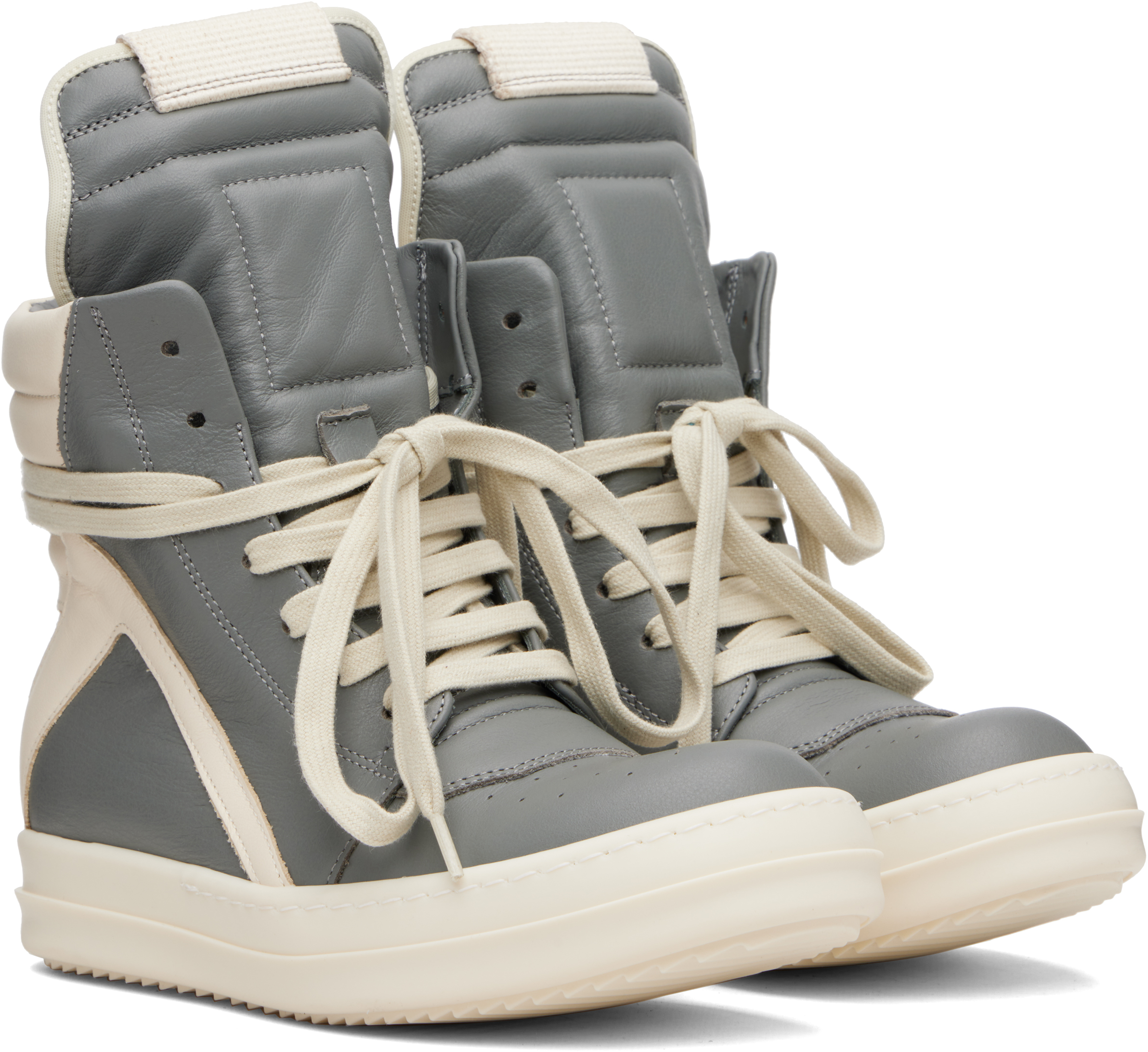 Rick Owens Gray Concordians Geobasket Sneakers In Gray