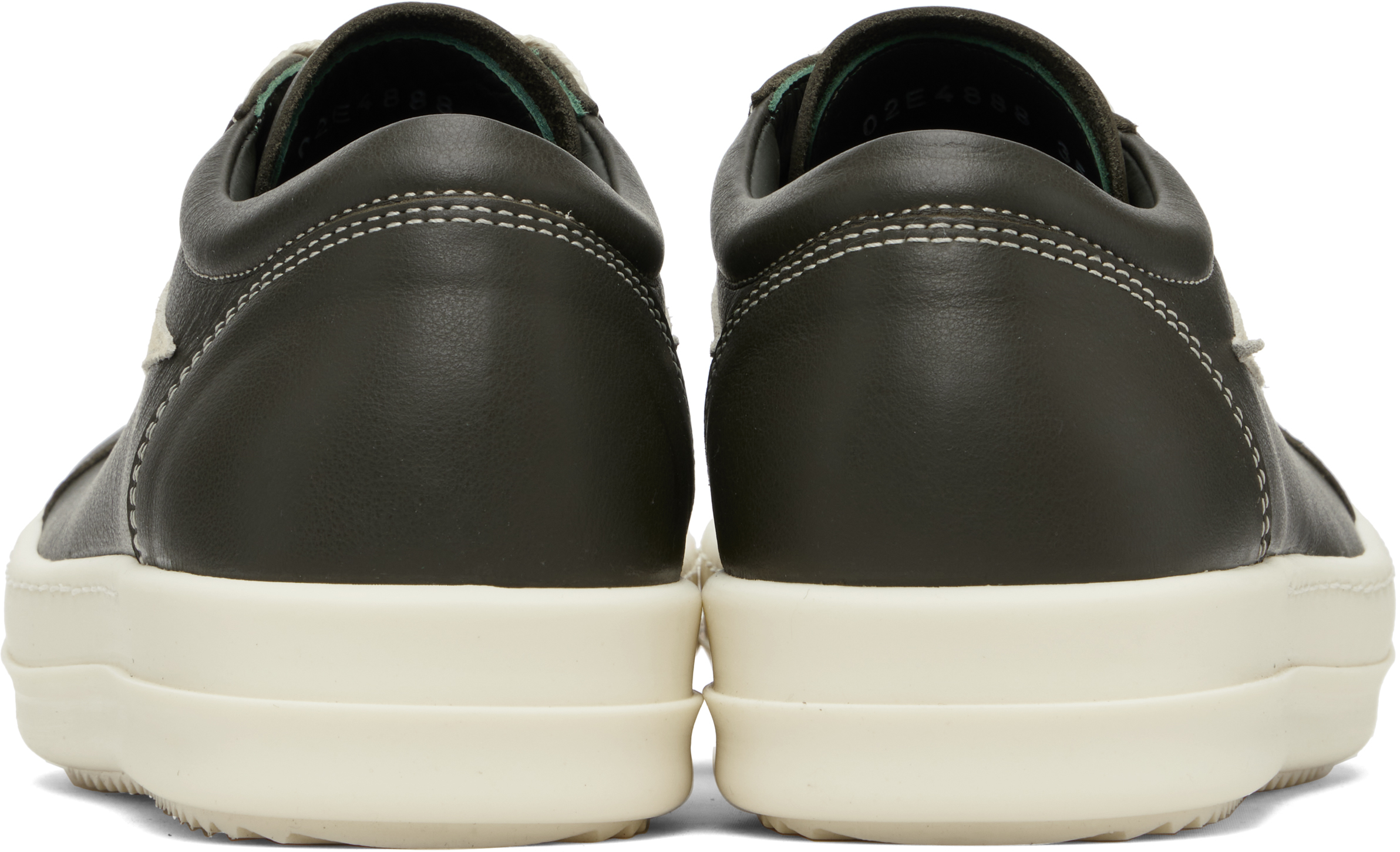 Rick Owens Women Black Low Top Sneakers With Contrasting Stitching In Leather Woman