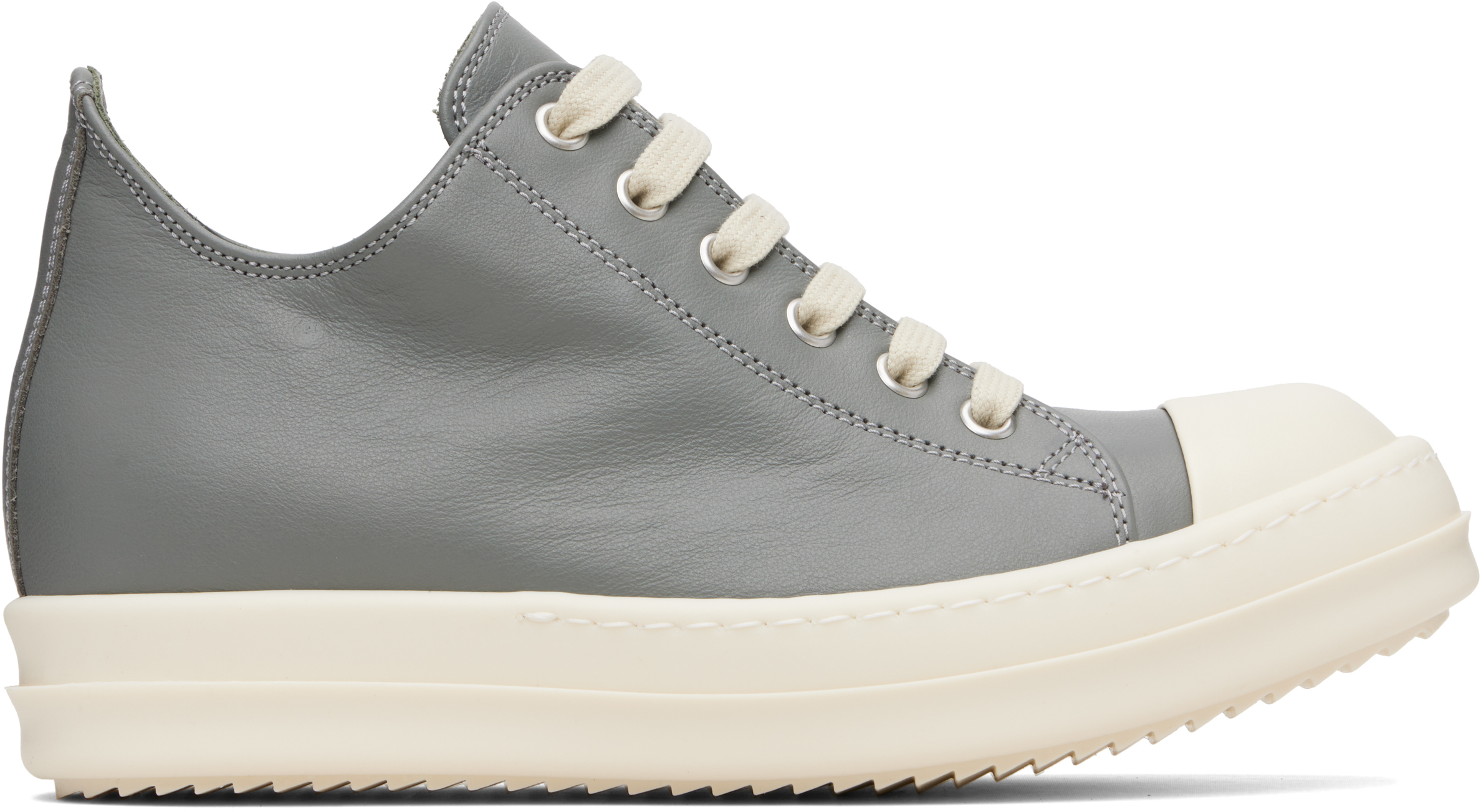 Rick Owens Gray Concordians Low Sneaks Sneakers In Gray