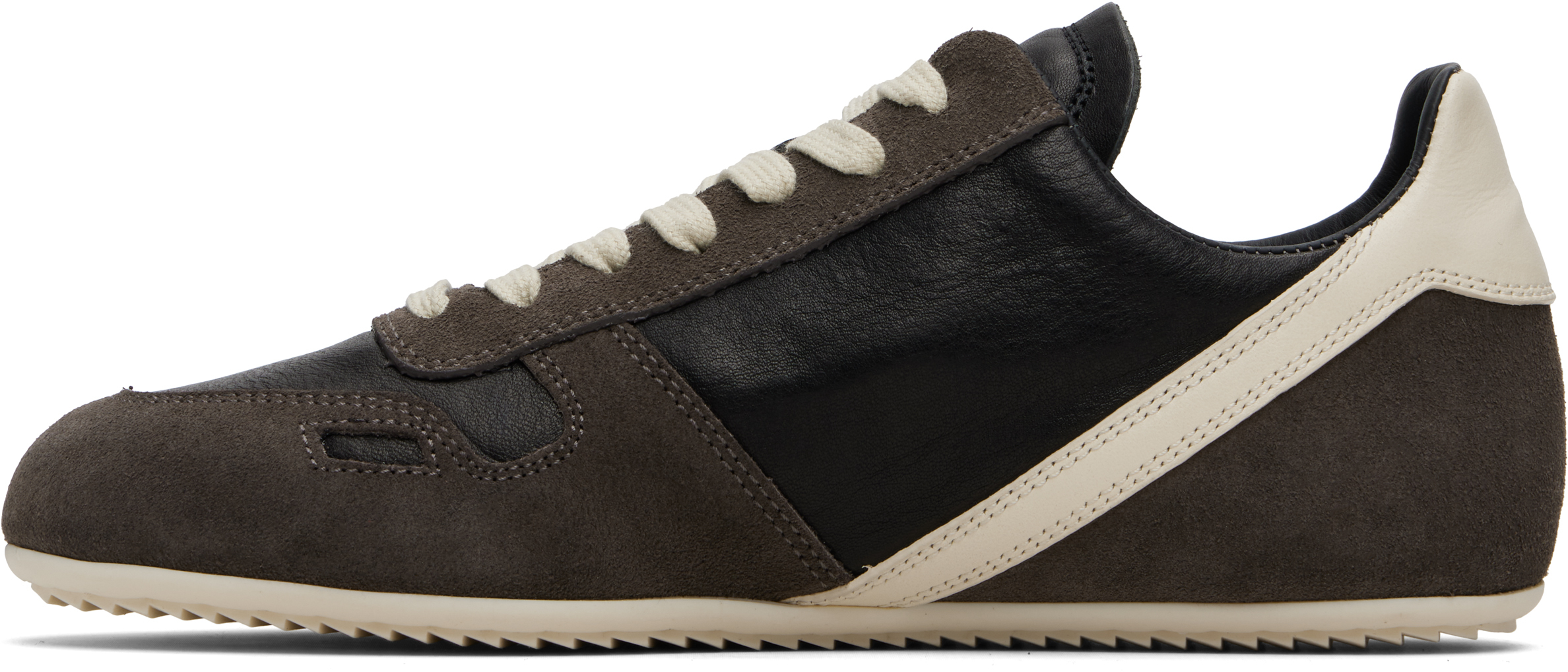 Rick Owens Black & Gray Concordians Minimal Sneakers In Brown