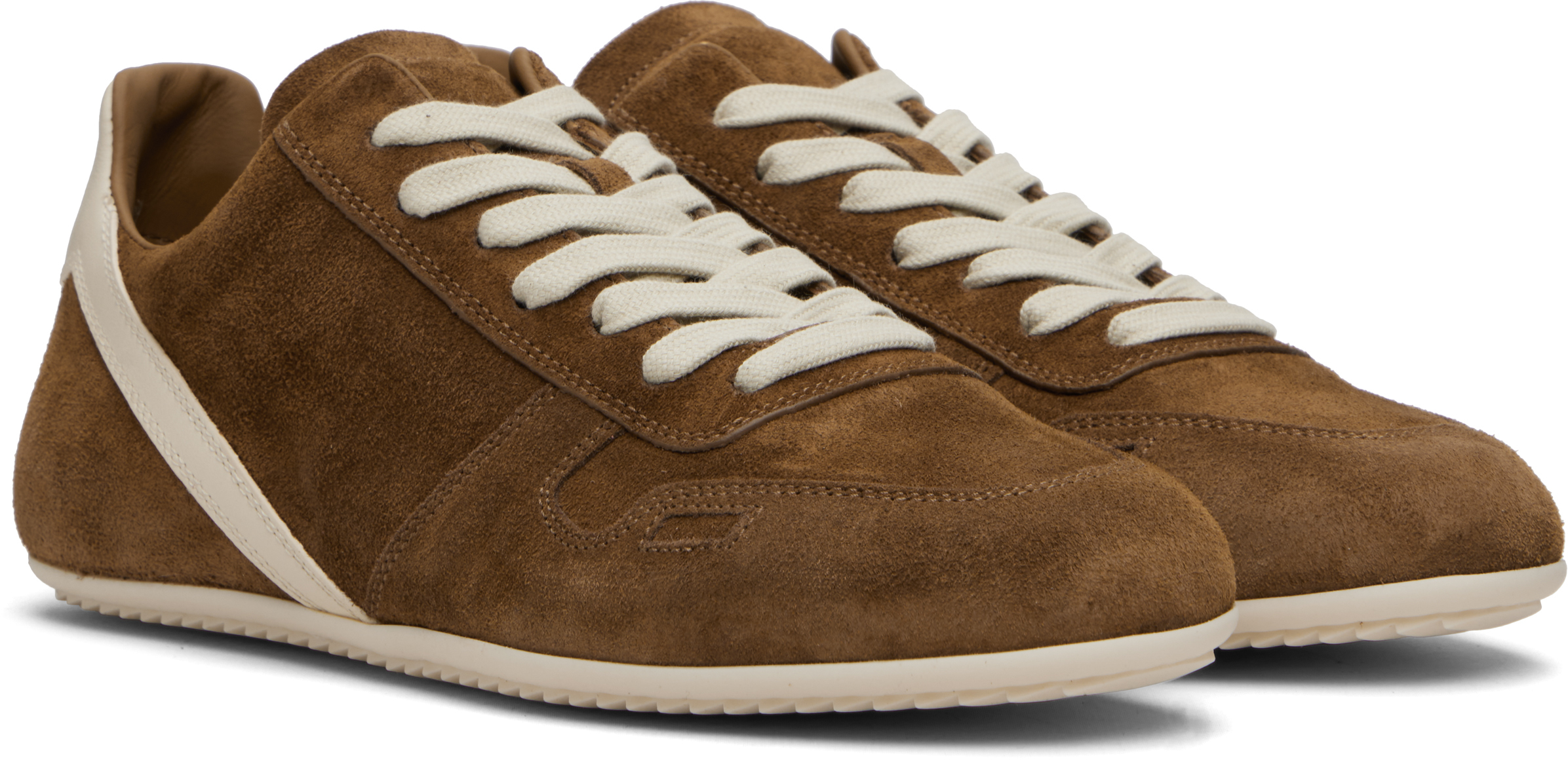 Rick Owens Tan Concordians Minimal Sneakers In Brown