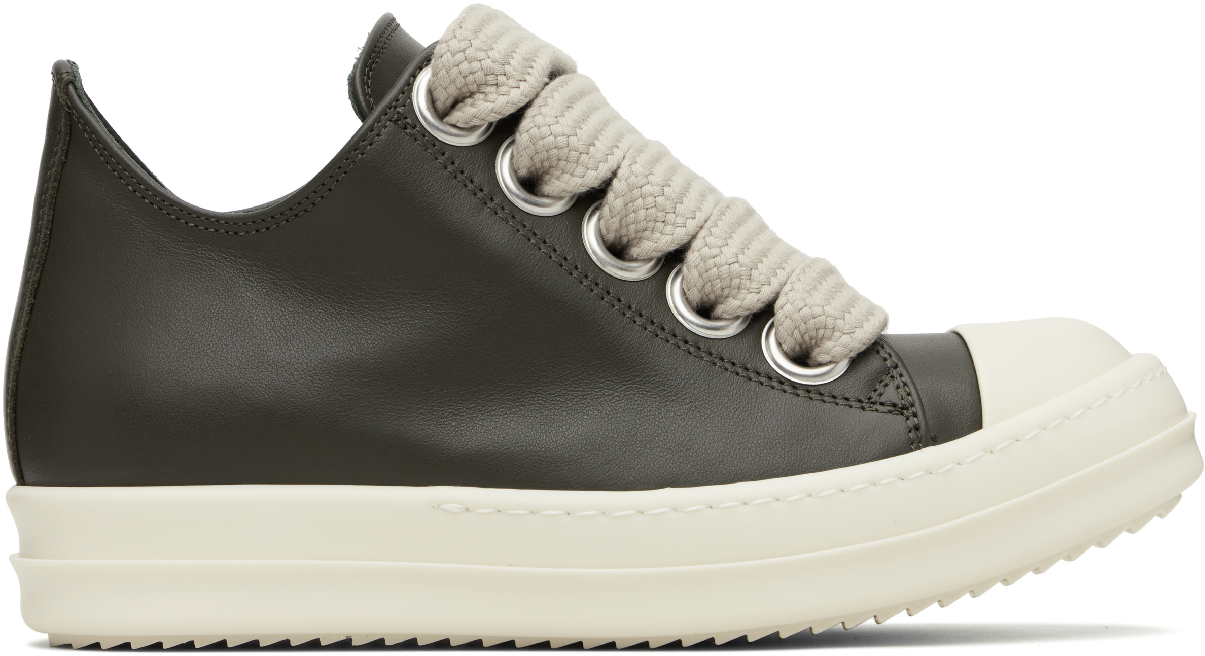 Rick Owens Black Concordians Jumbolace Low Sneaks Sneakers In Gray