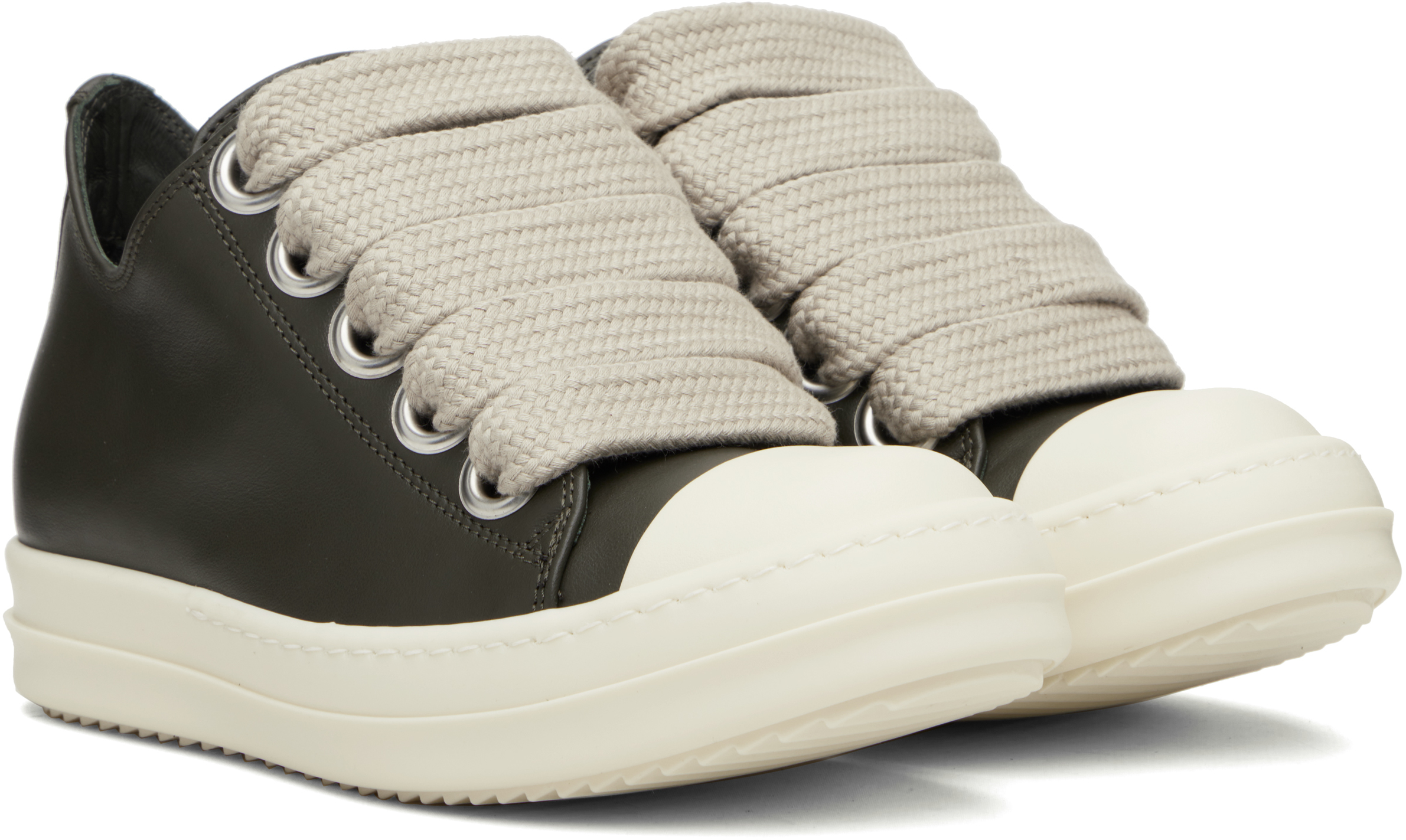 Rick Owens Black Concordians Jumbolace Low Sneaks Sneakers In Gray