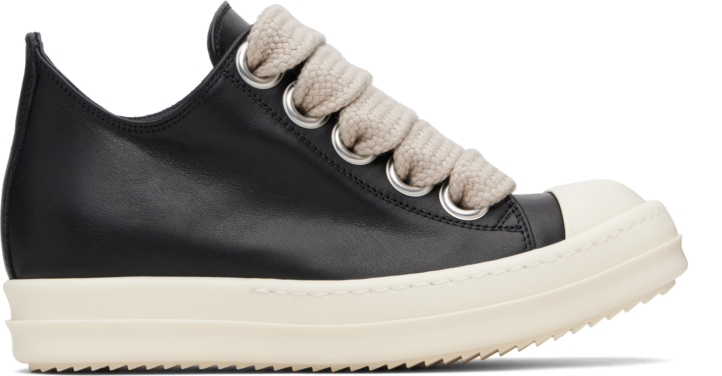 Rick Owens Black Concordians Jumbolace Low Sneaks Sneakers In Black