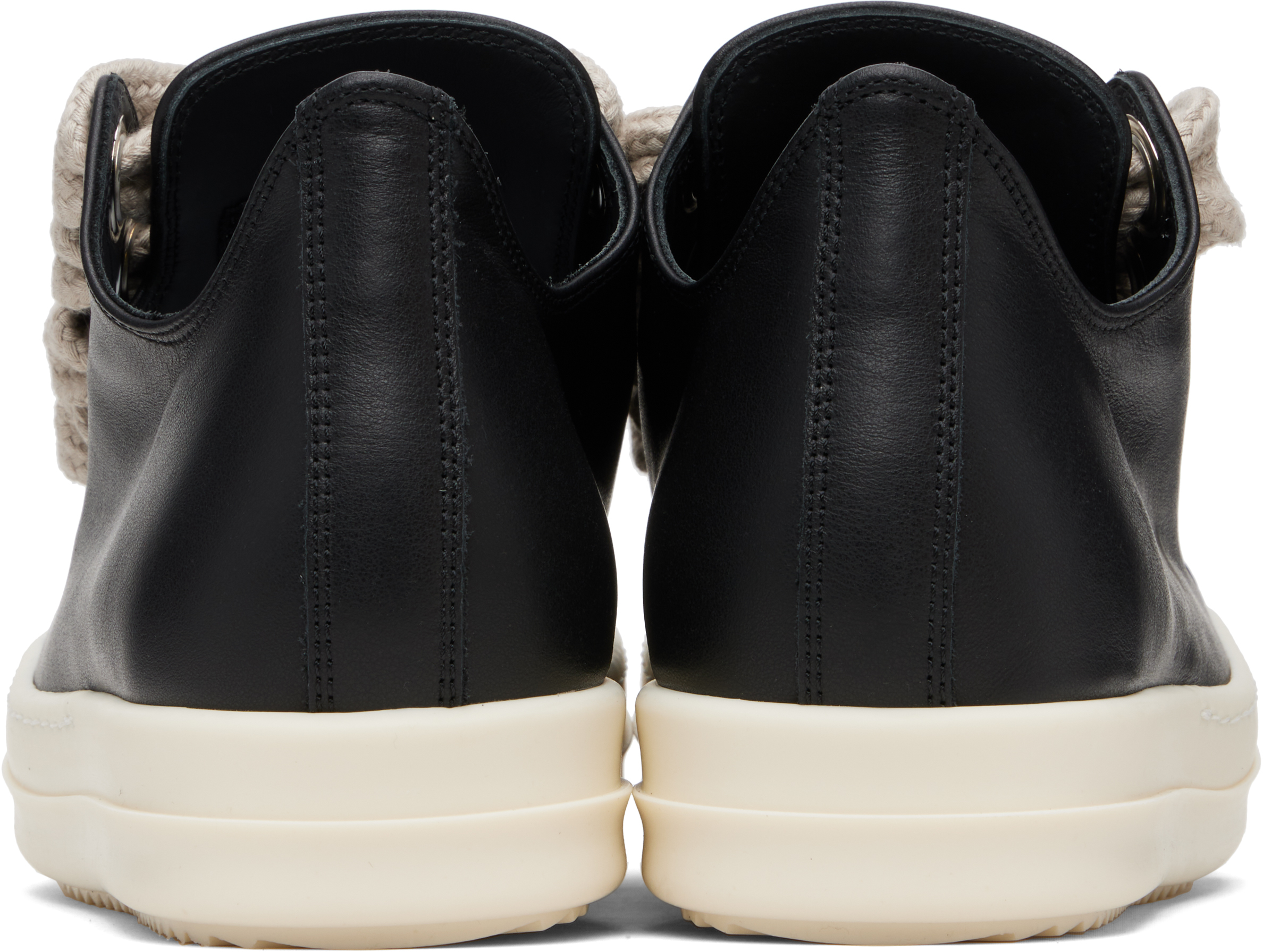 Rick Owens Black Concordians Jumbolace Low Sneaks Sneakers In Black