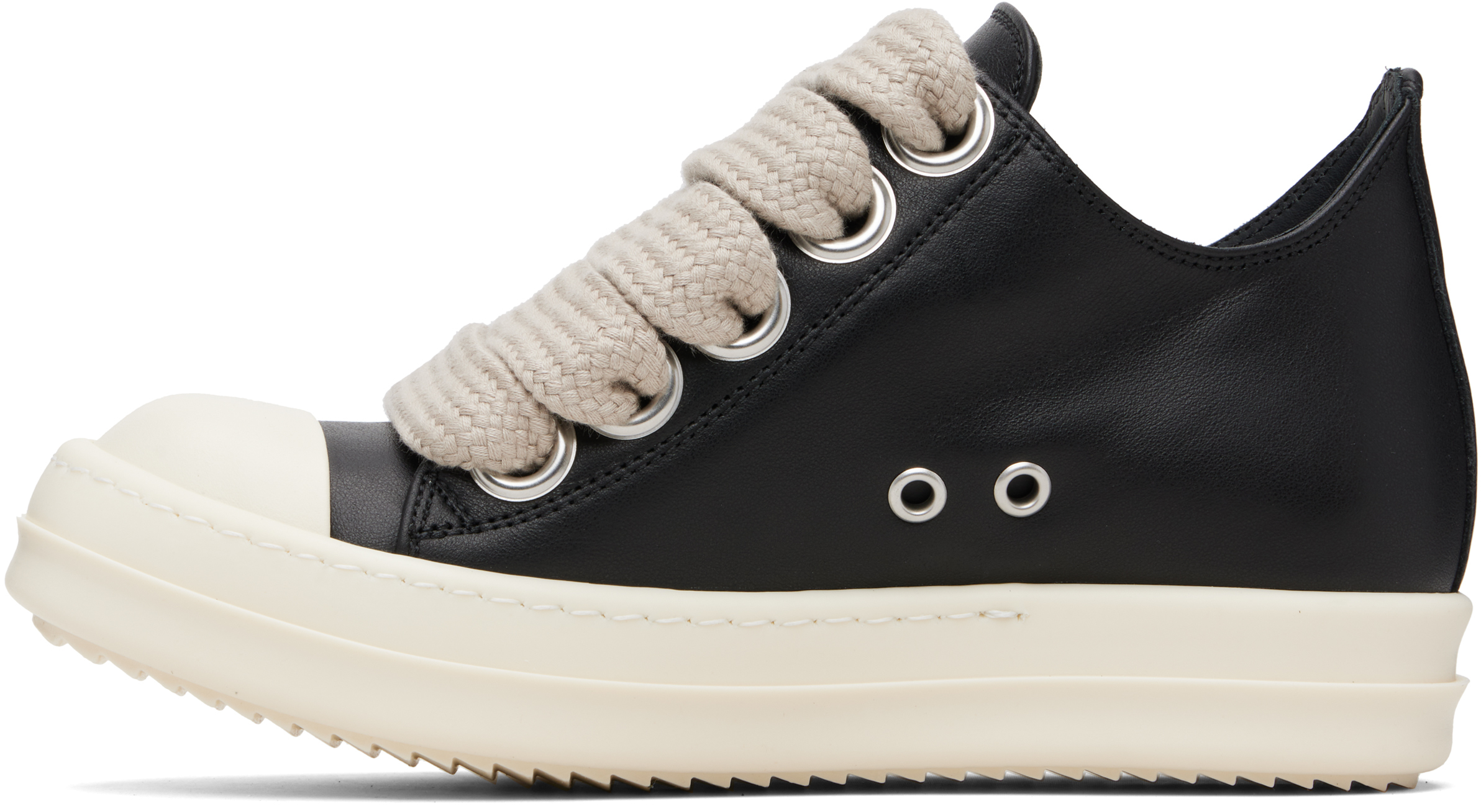 Rick Owens Black Concordians Jumbolace Low Sneaks Sneakers In Black