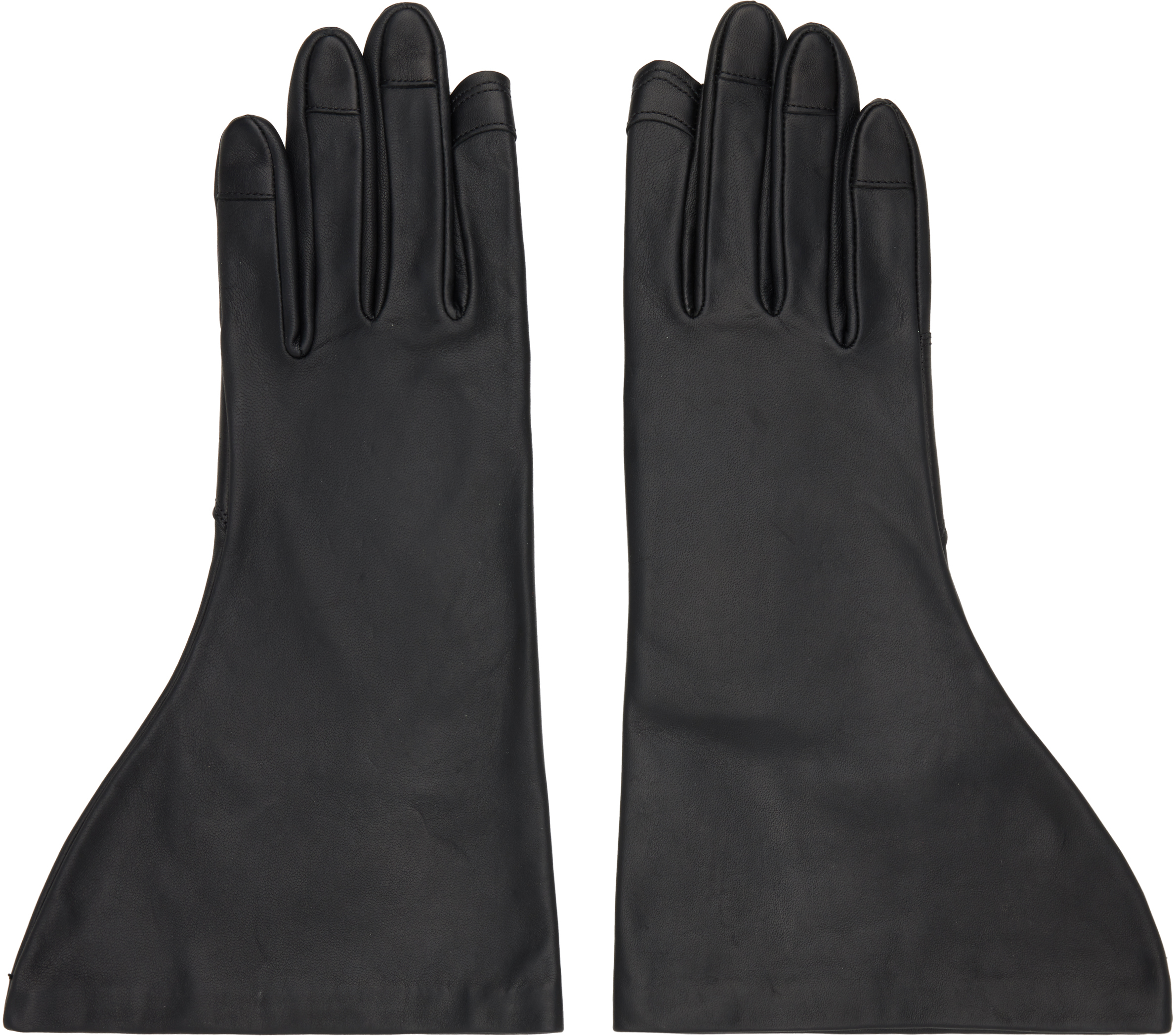 Rick Owens Black Concordians Gleam Gloves In Black