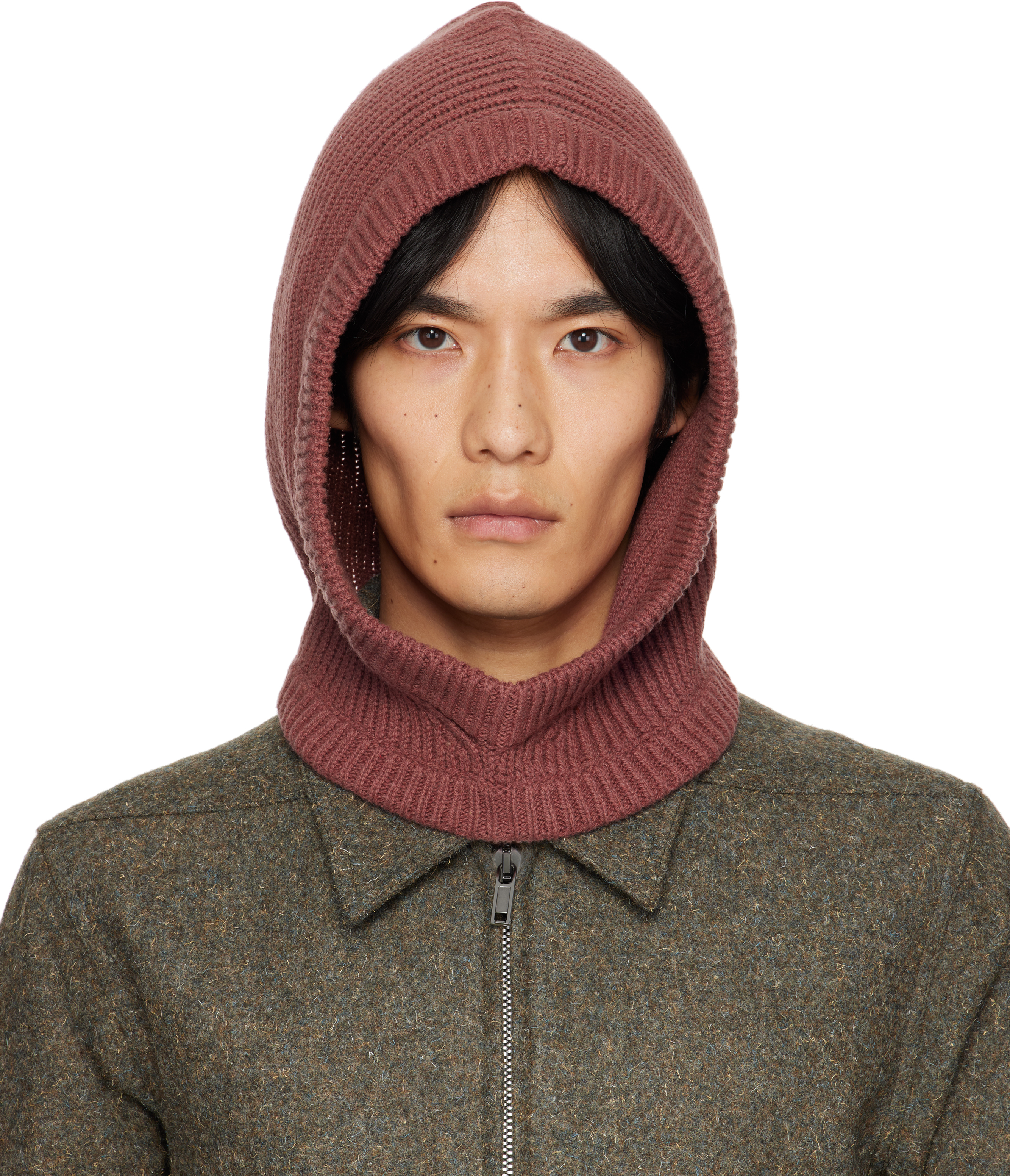 リックオウエンス カシミア　フード Rick Owens: ピンク Concordians カシミヤ フード | SSENSE 日本