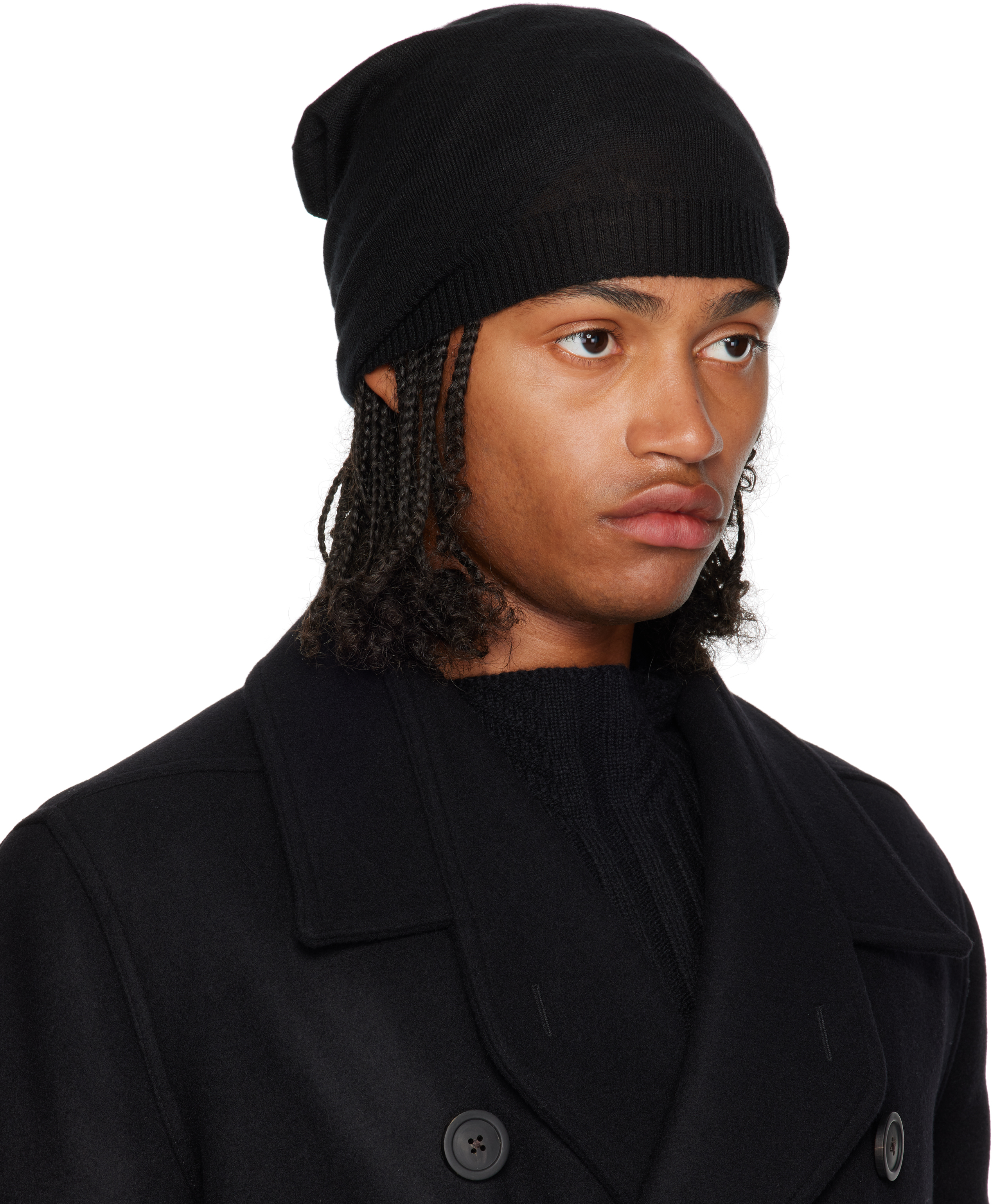 Rick Owens Black Concordians Medium Beanie In Black