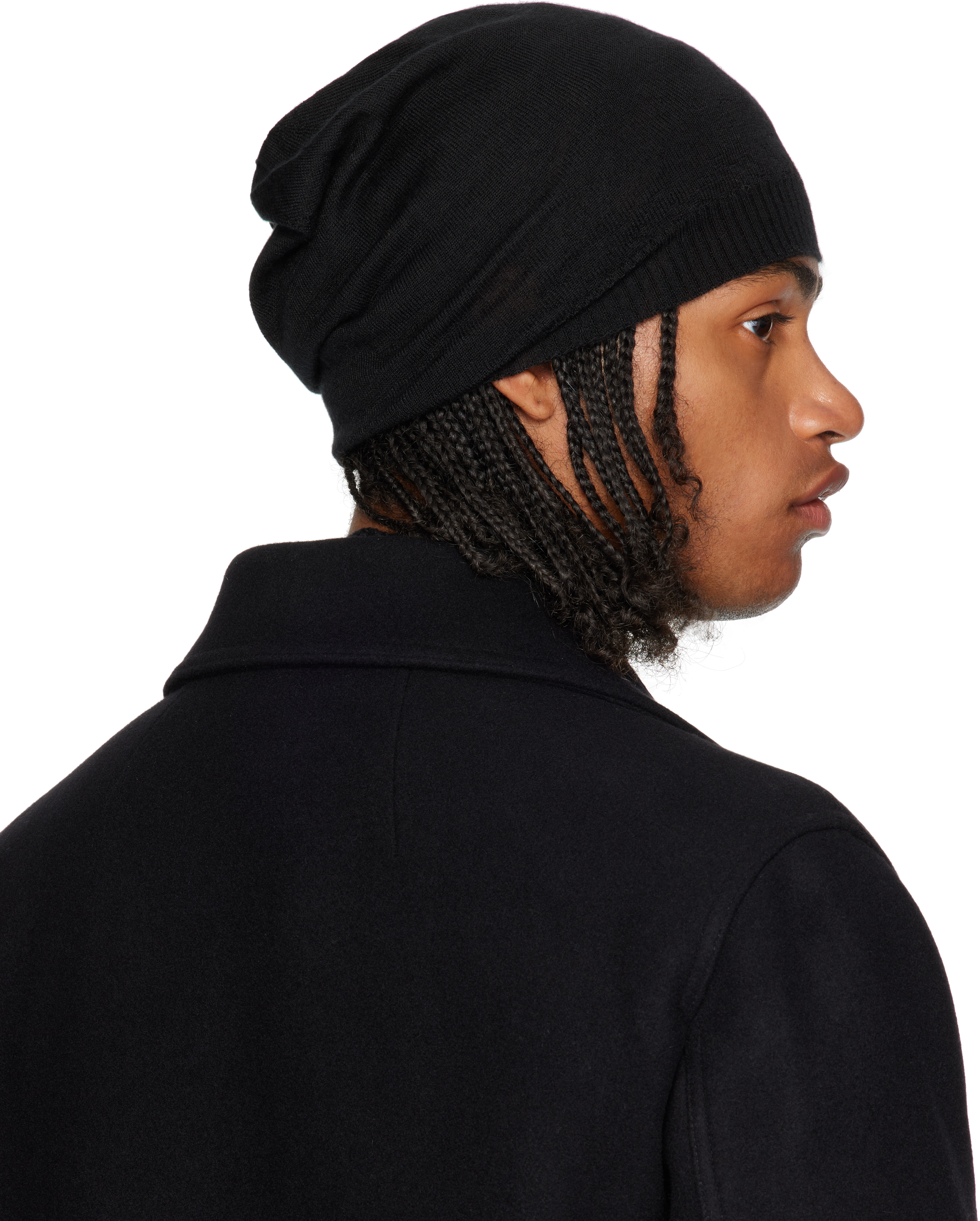 Rick Owens Black Concordians Medium Beanie In Black