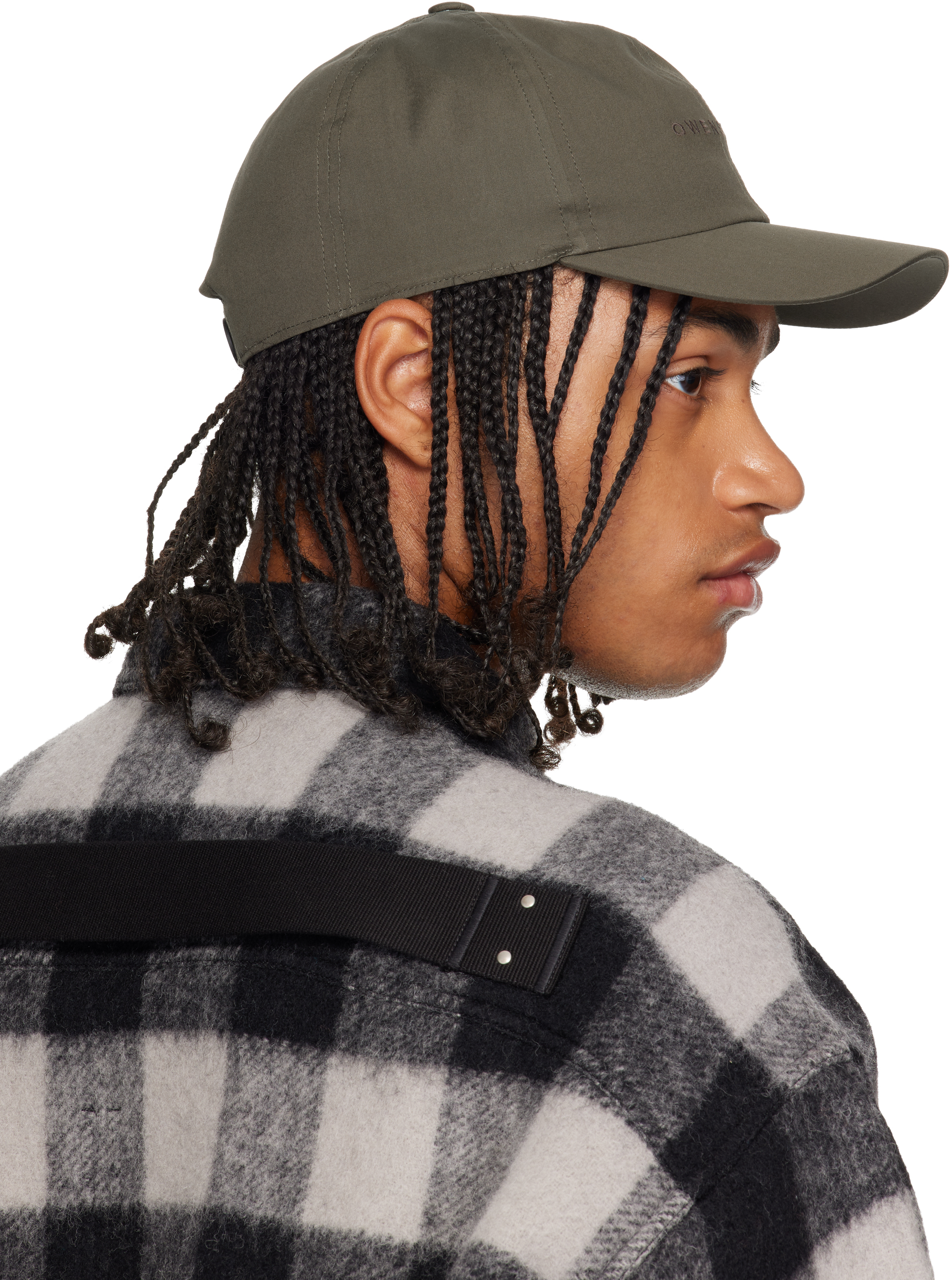 Rick Owens Khaki Concordians Owenscorp Embroidered Cap In Gray
