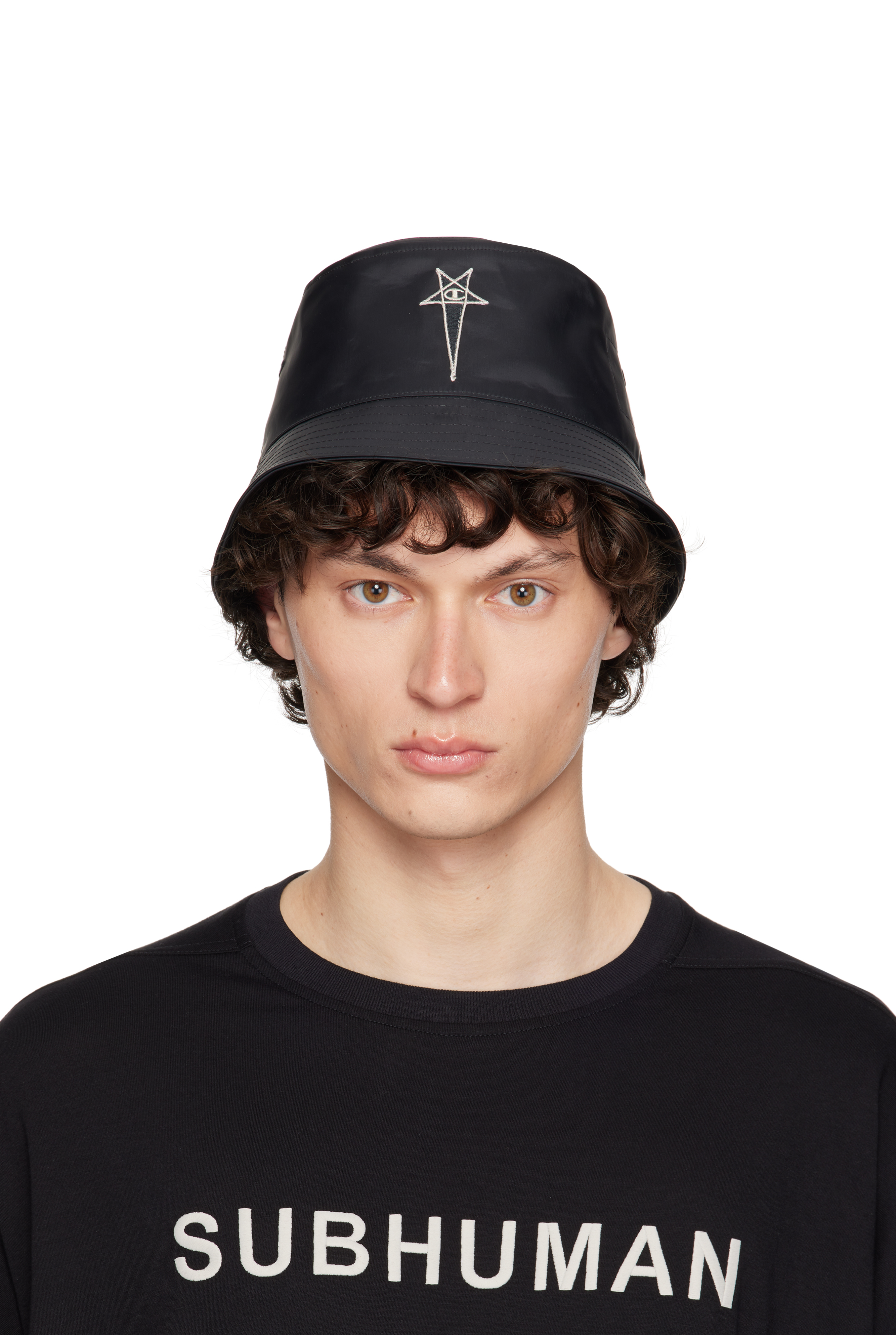 Rick Owens Black Champion Edition Gilligan Bucket Hat