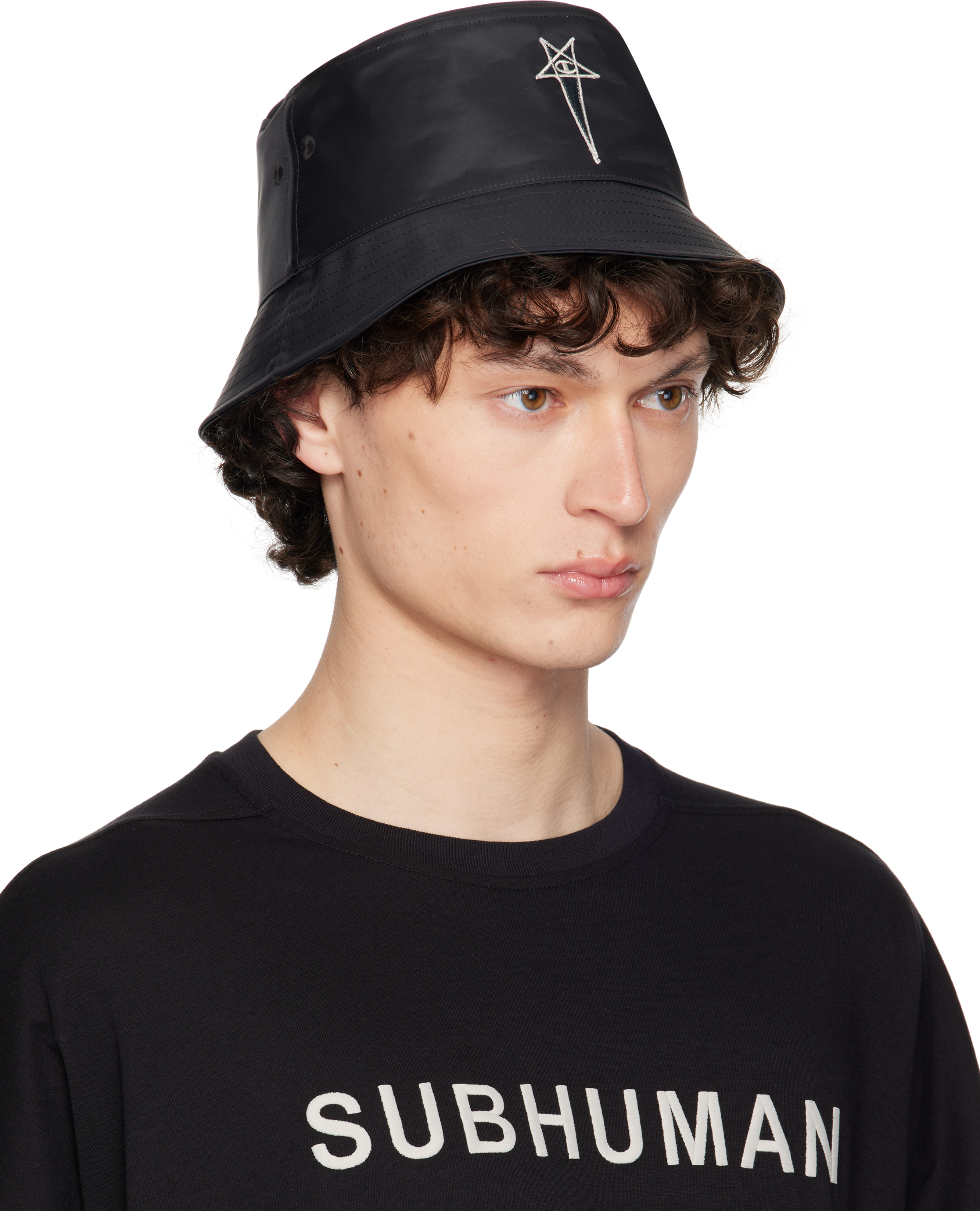 Rick Owens Black Champion Edition Gilligan Bucket Hat