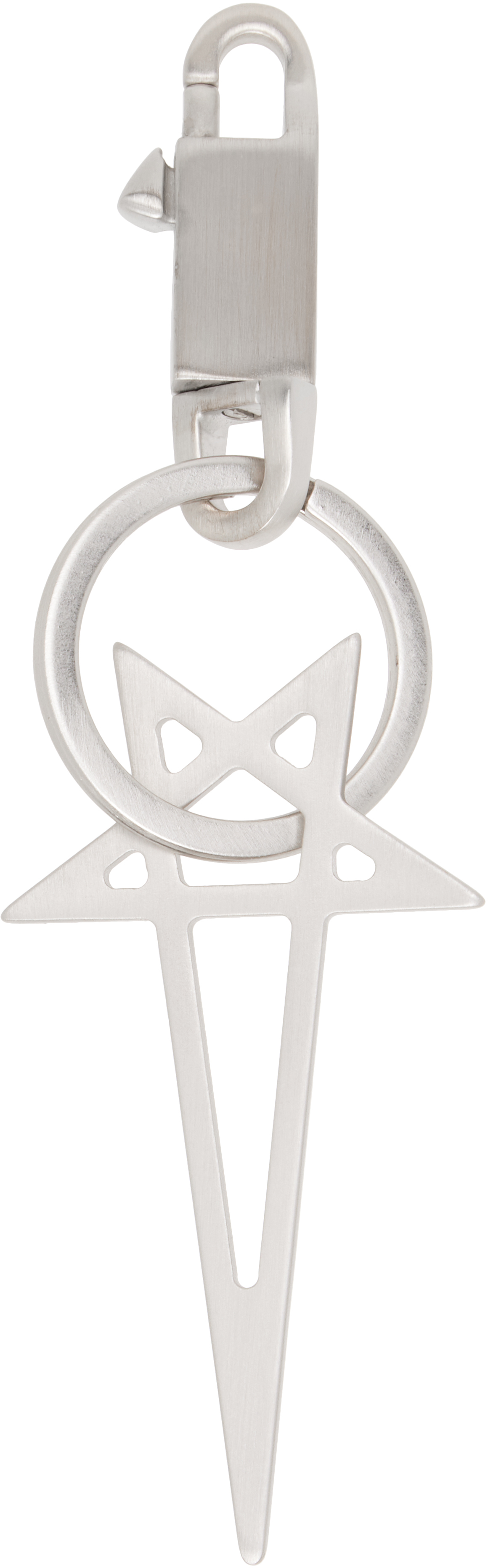 Rick Owens Silver Concordians Pentagram Keychain