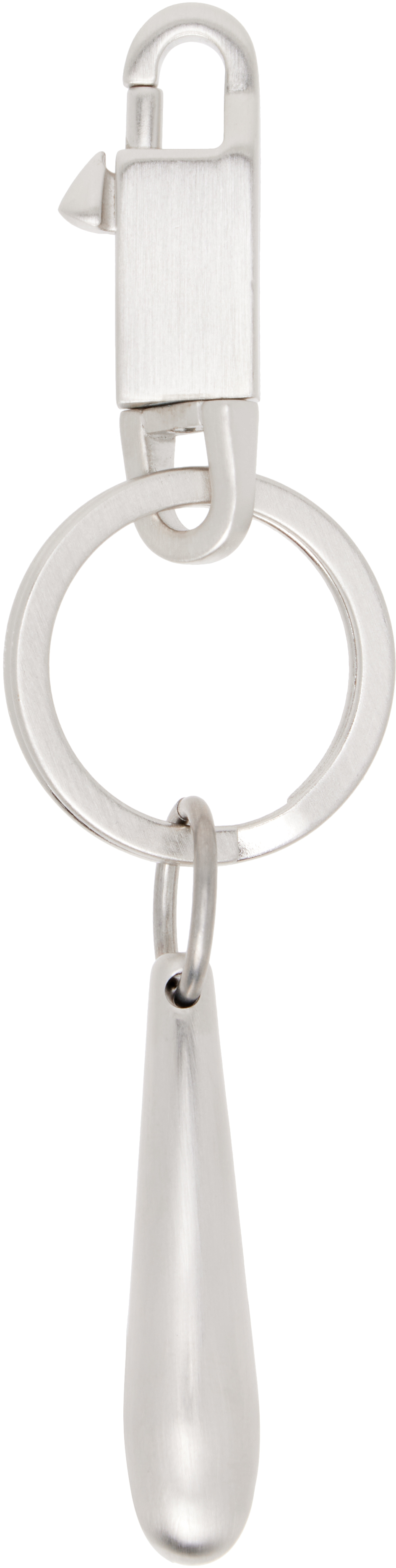 Rick Owens Silver Concordians Teardrop Keychain
