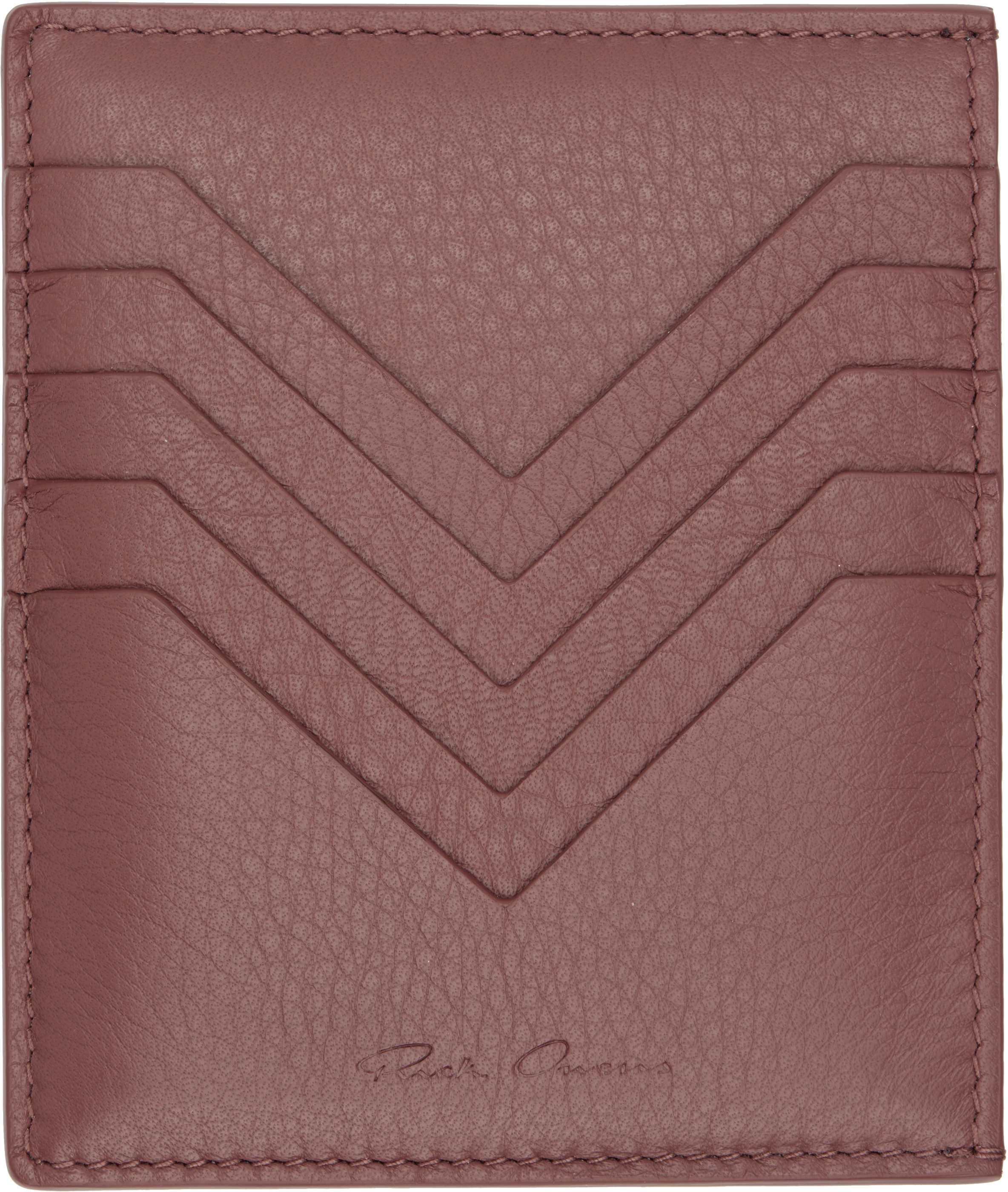 Rick Owens Pink Concordians Square Card Holder In Brown