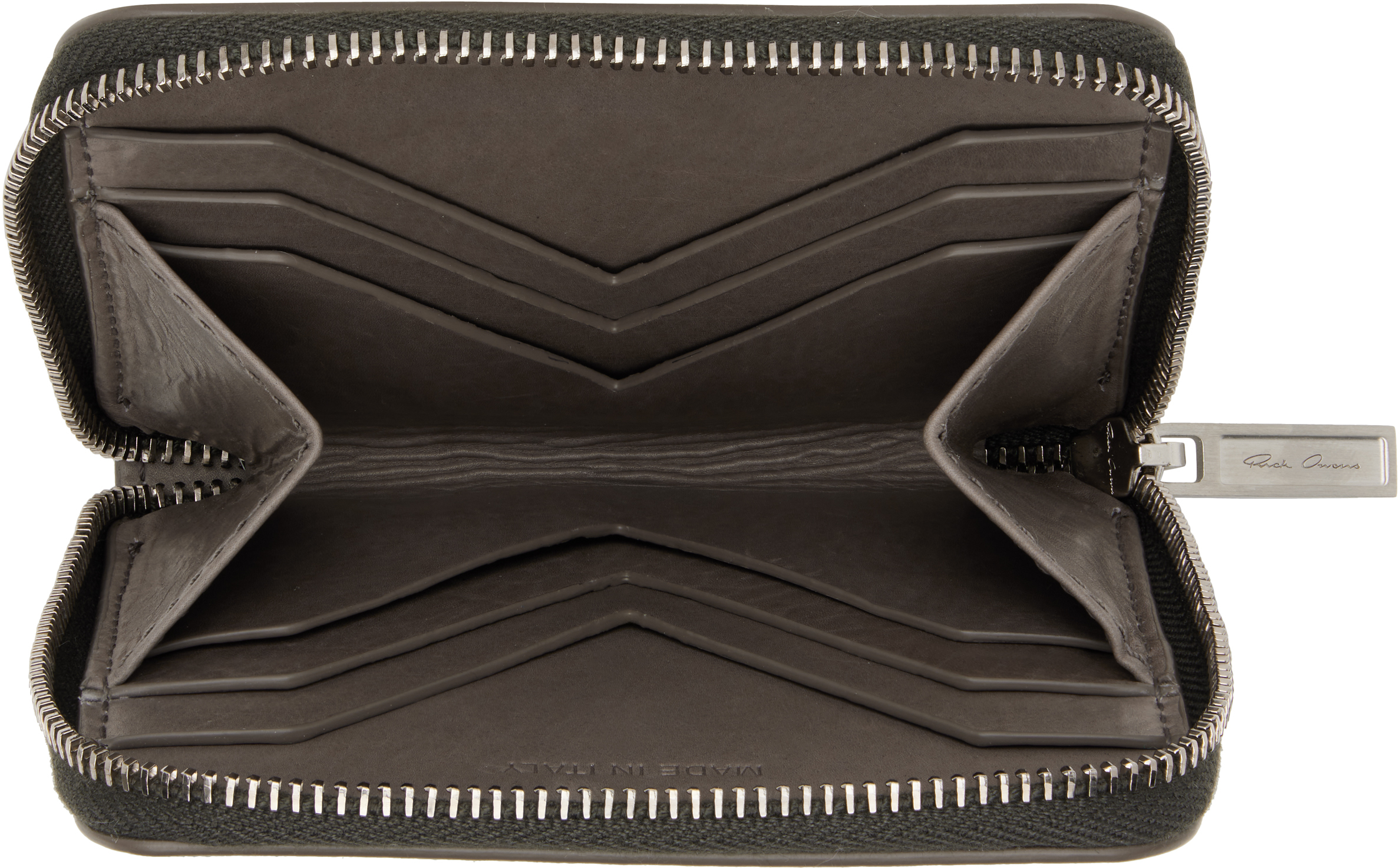 Rick Owens Gray Concordians Zipped Wallet In Sand