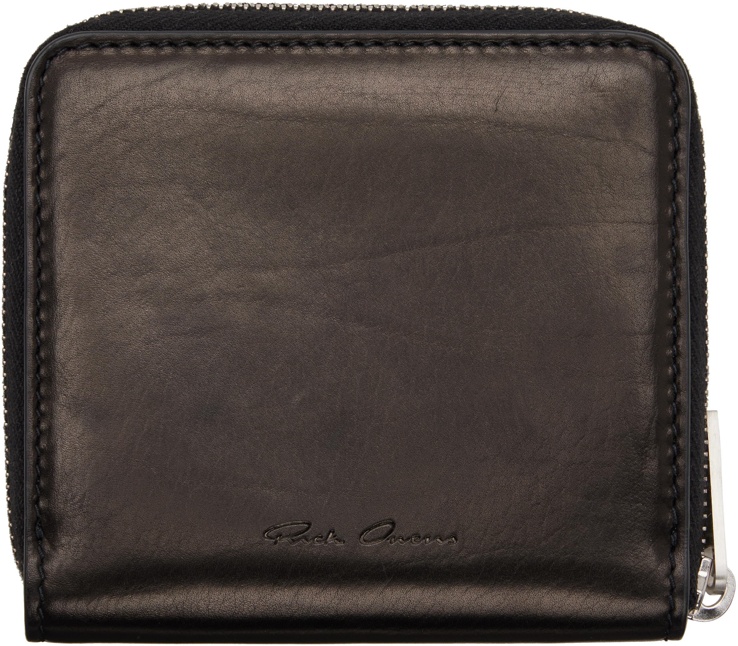 Rick Owens Concordians Zipped Wallet In Brown