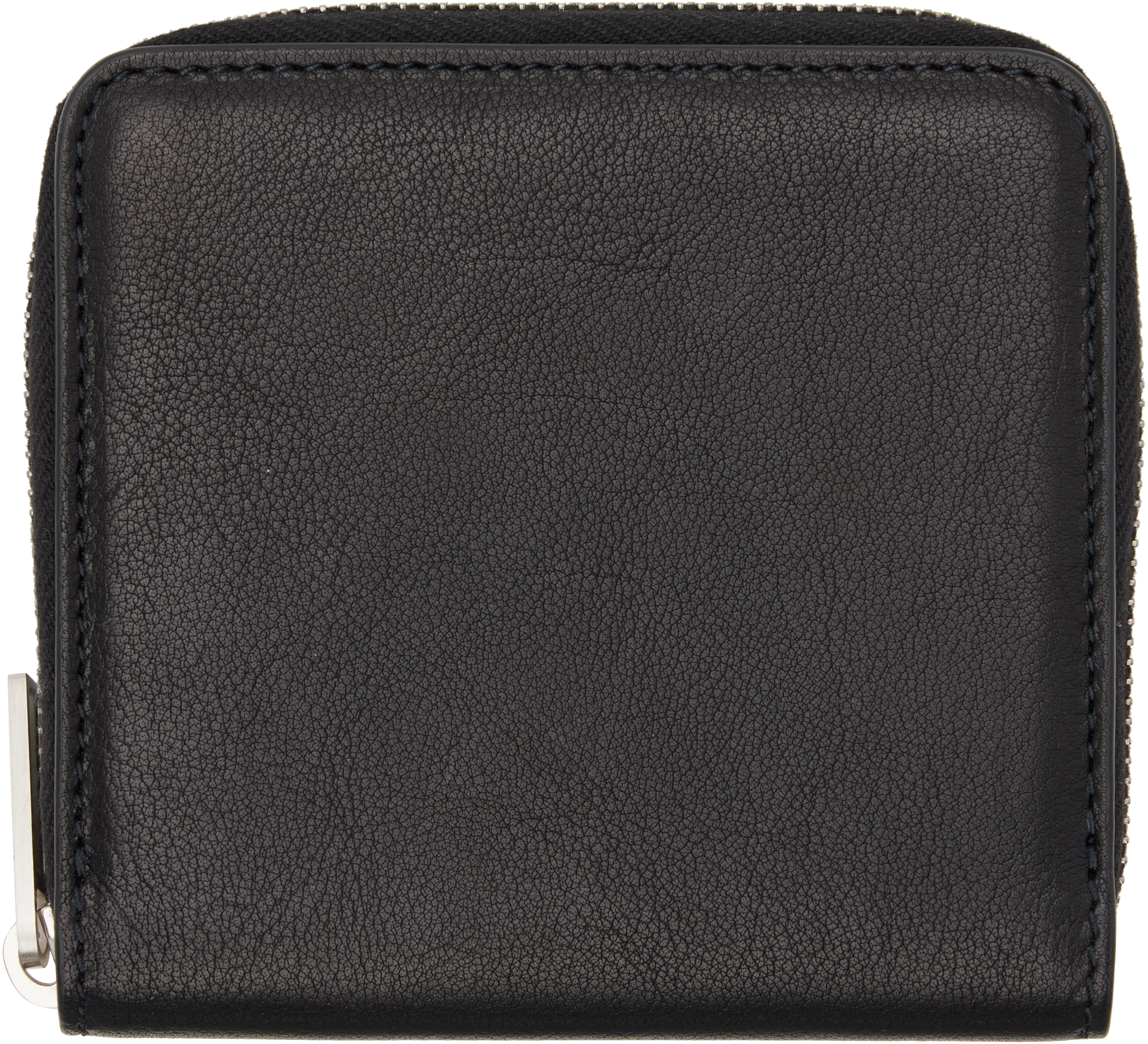 Rick Owens Logo Embossed Zip Around Wallet In Black