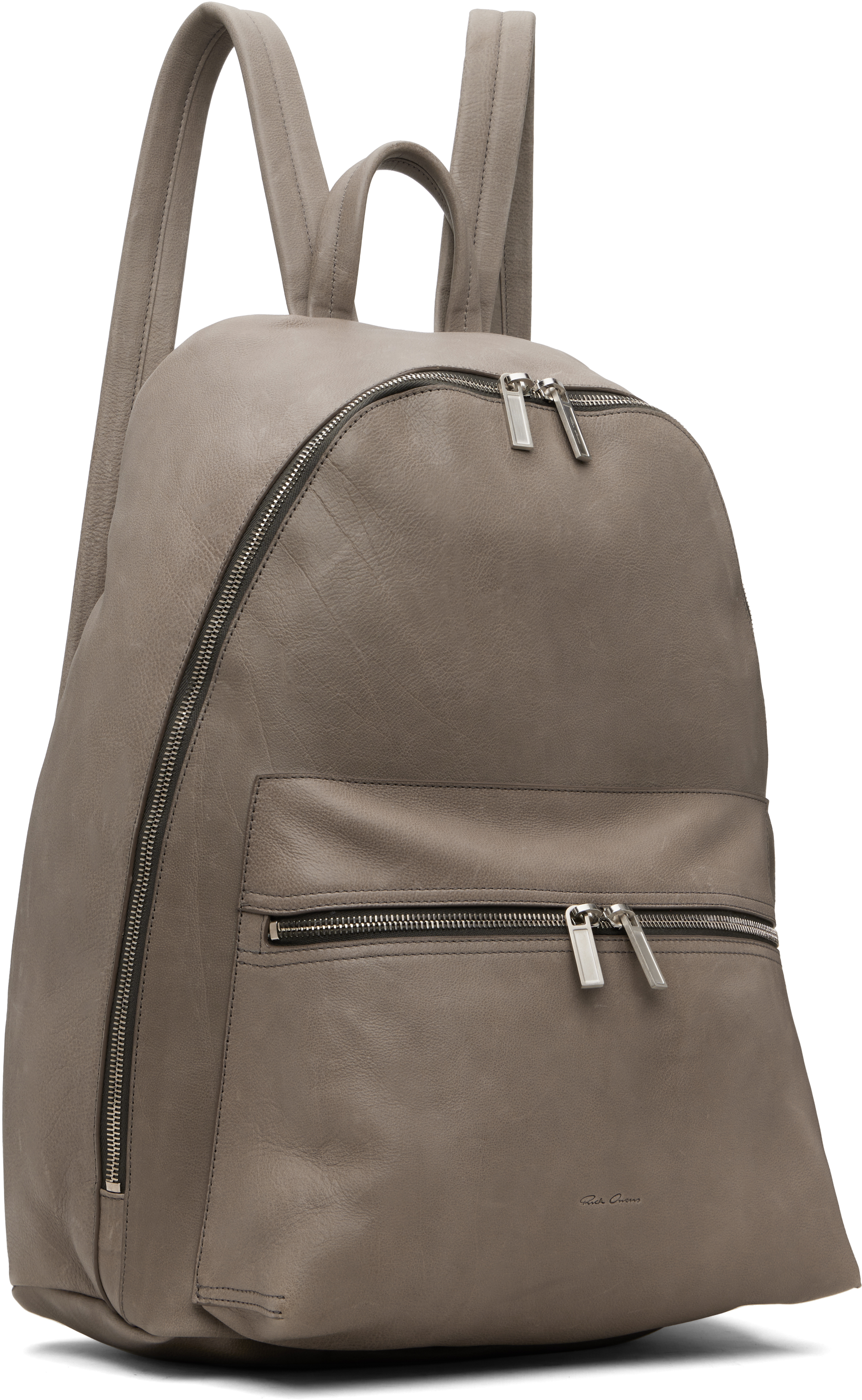 Rick Owens Gray Concordians Soft Buffalo Backpack In Sand