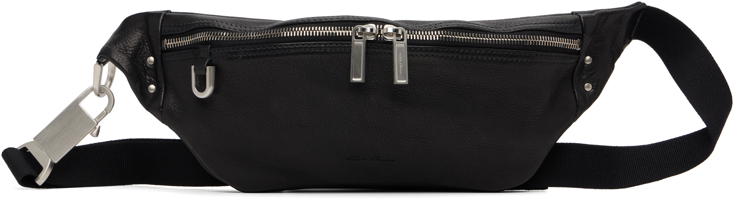 Rick Owens Black Concordians Geo Bumbag Pouch In Black