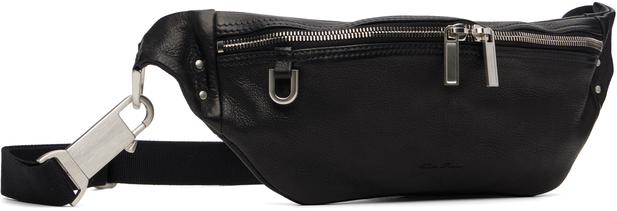 Rick Owens Black Concordians Geo Bumbag Pouch In Black