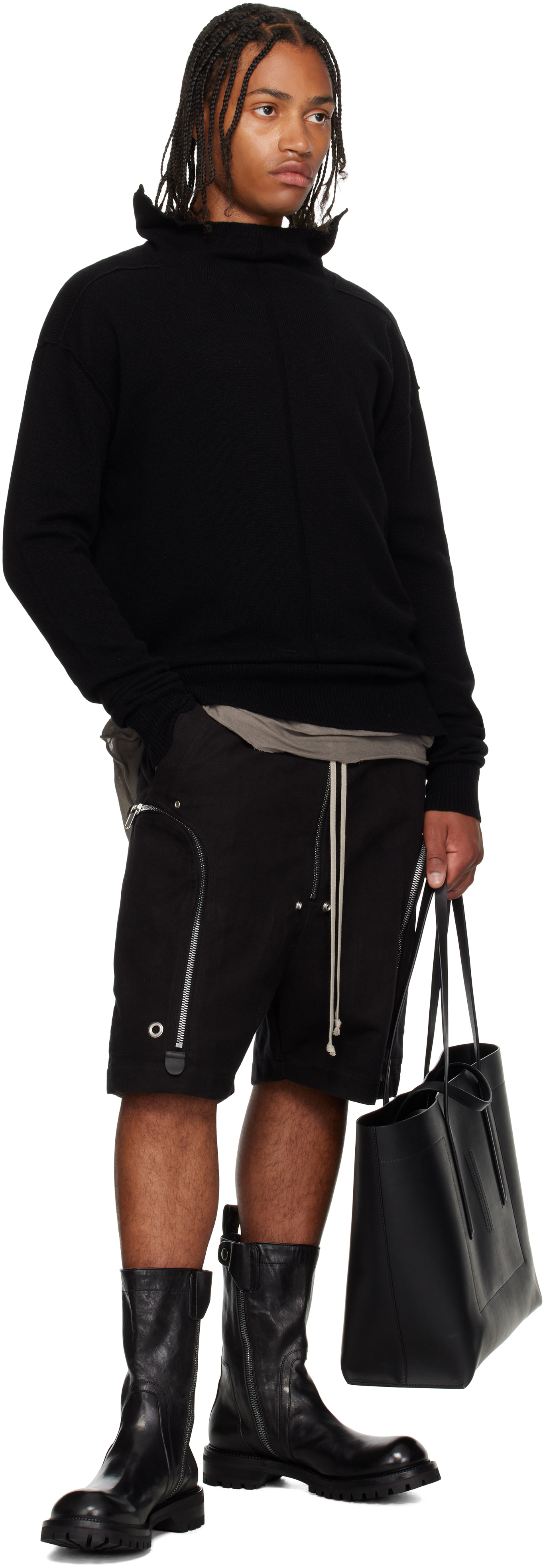 Rick Owens Black Concordians Shopper Tote In Black