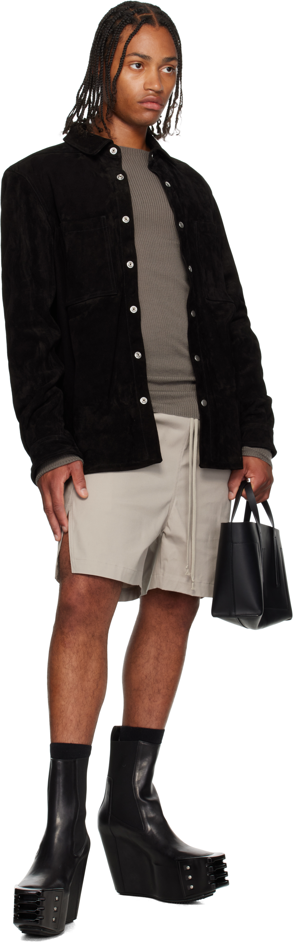 Rick Owens Black Concordians Mini Shopper Tote In Black