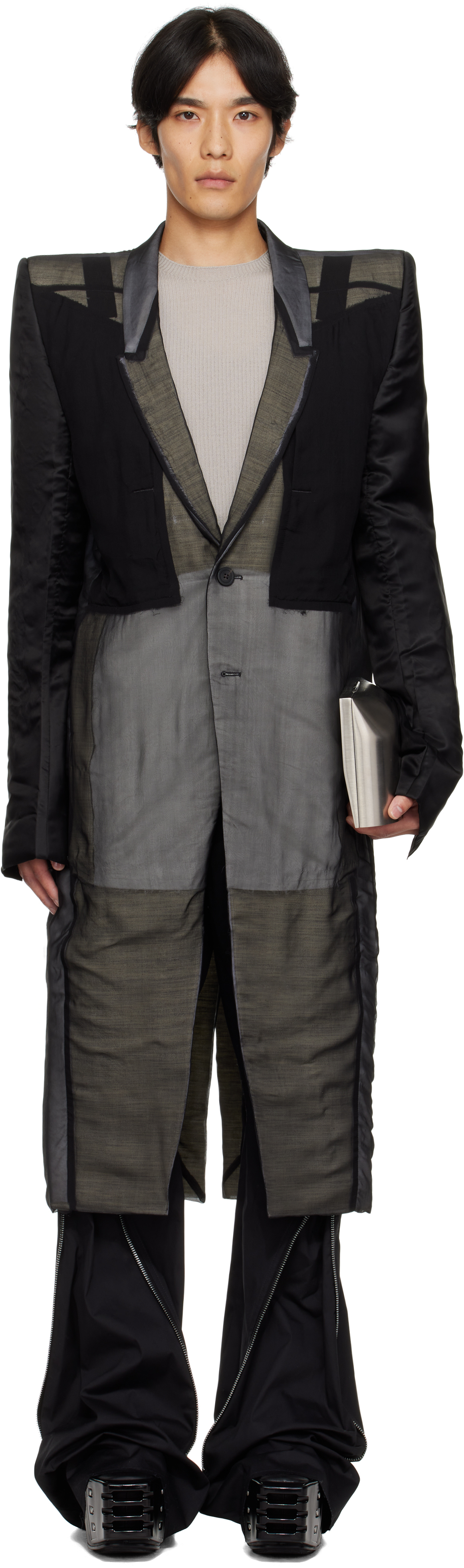 Rick Owens: Black Concordians Fogpocket Neue Coat | SSENSE