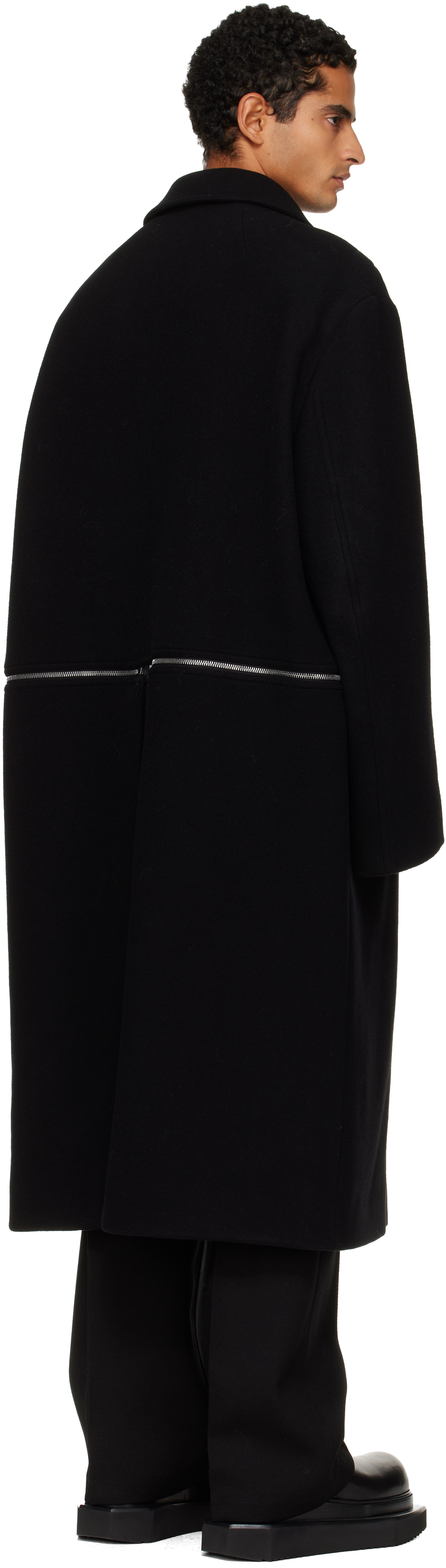 Rick Owens Black Concordians Blixa Jumbo Mac Coat In Black