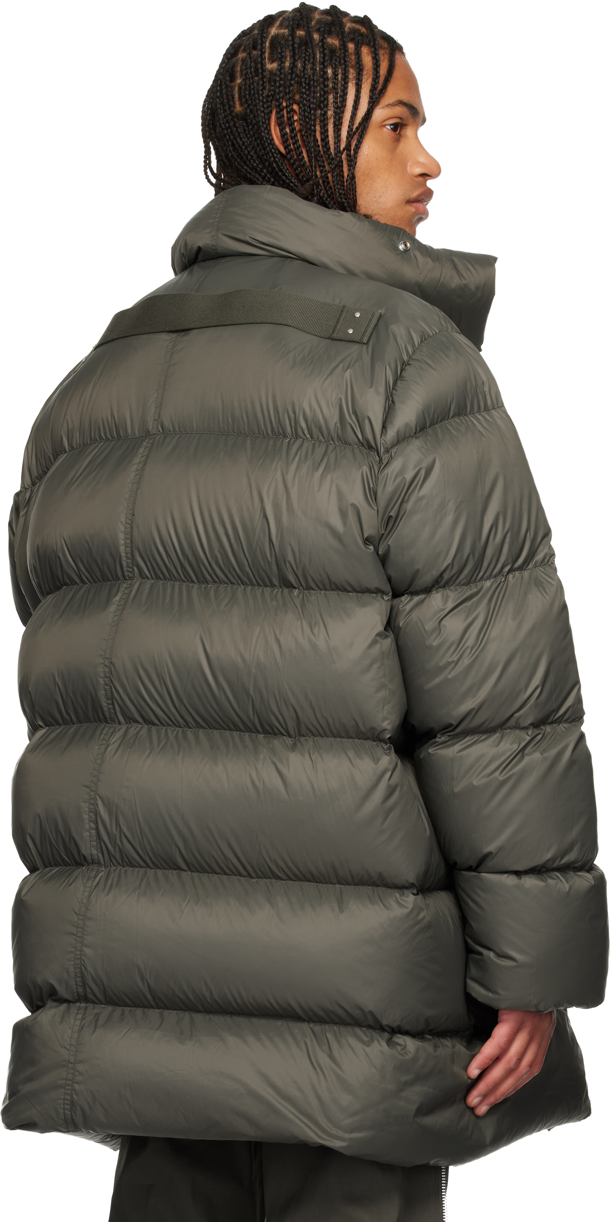 Rick Owens Khaki Concordians Turtle Down Coat In Green