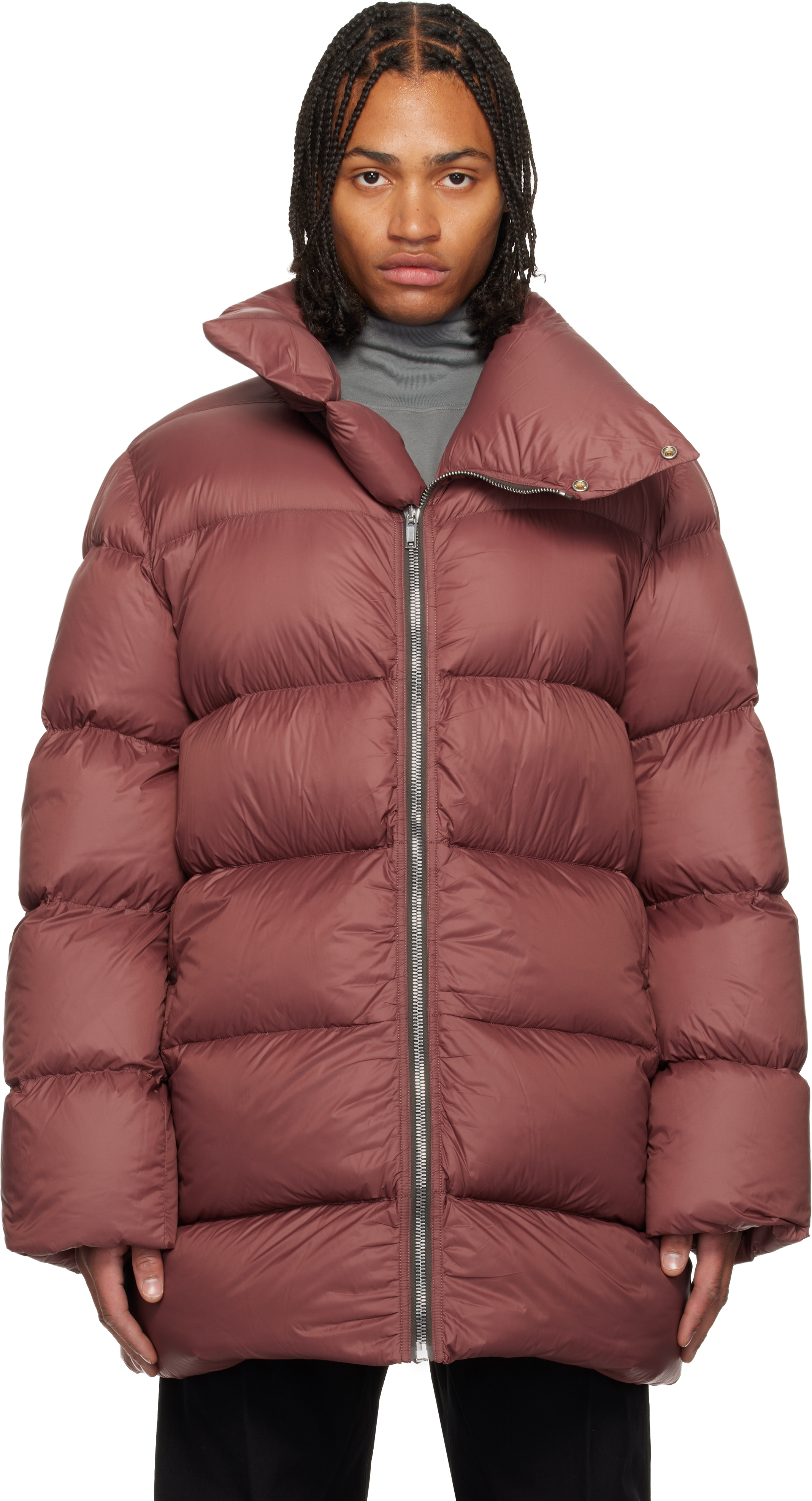 Pink Concordians Turtle Down Coat by Rick Owens on Sale