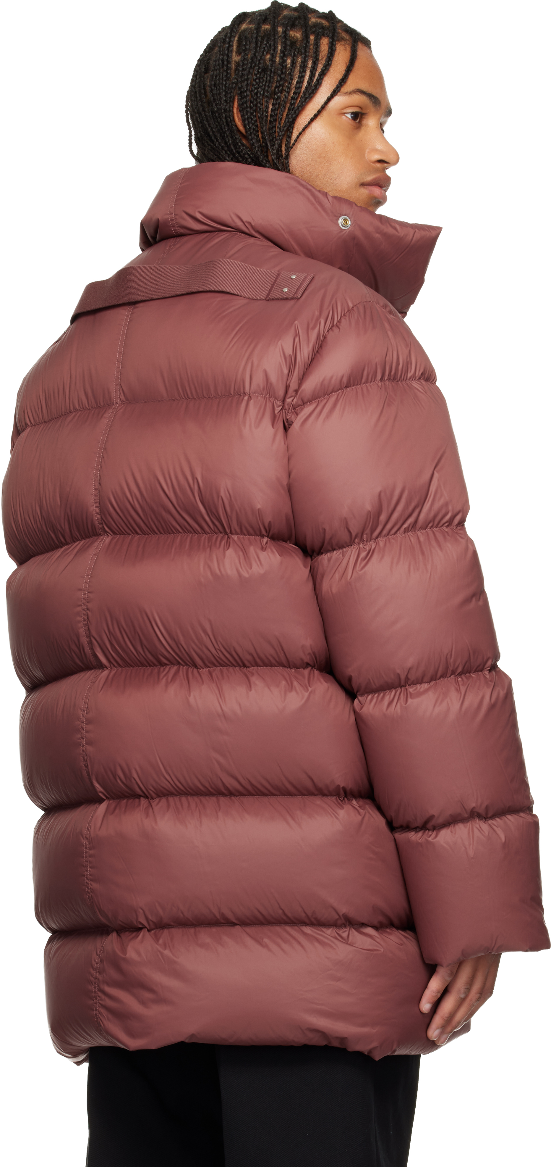 Rick Owens Pink Concordians Turtle Down Coat In Brown