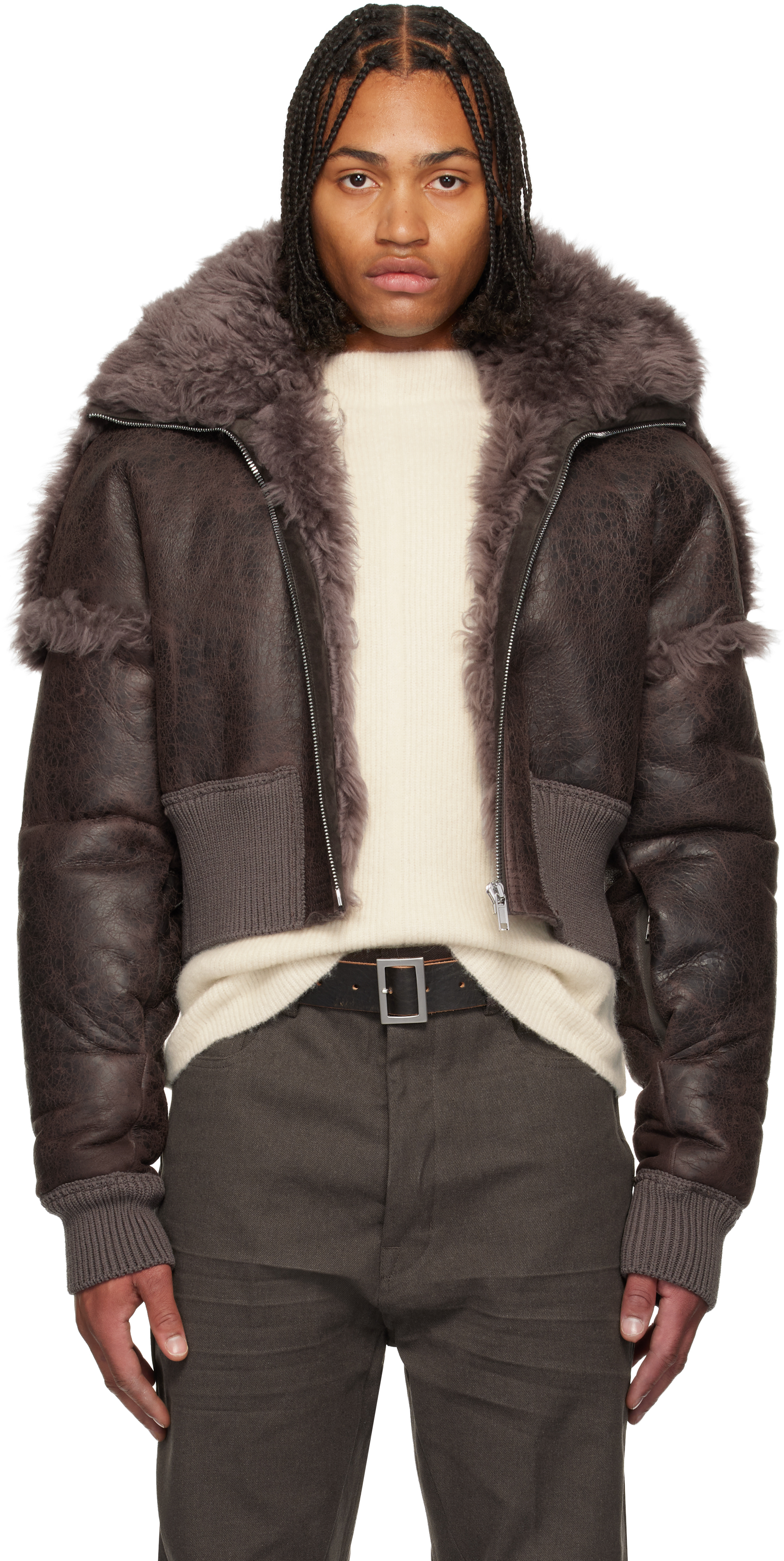 新品 revillon フォックスファー　ジャケット　コート　リックオウエンス RICK OWENS FOR REVILLON ASYMMETRIC CORDED MINK FUR JACKET COAT 4/6