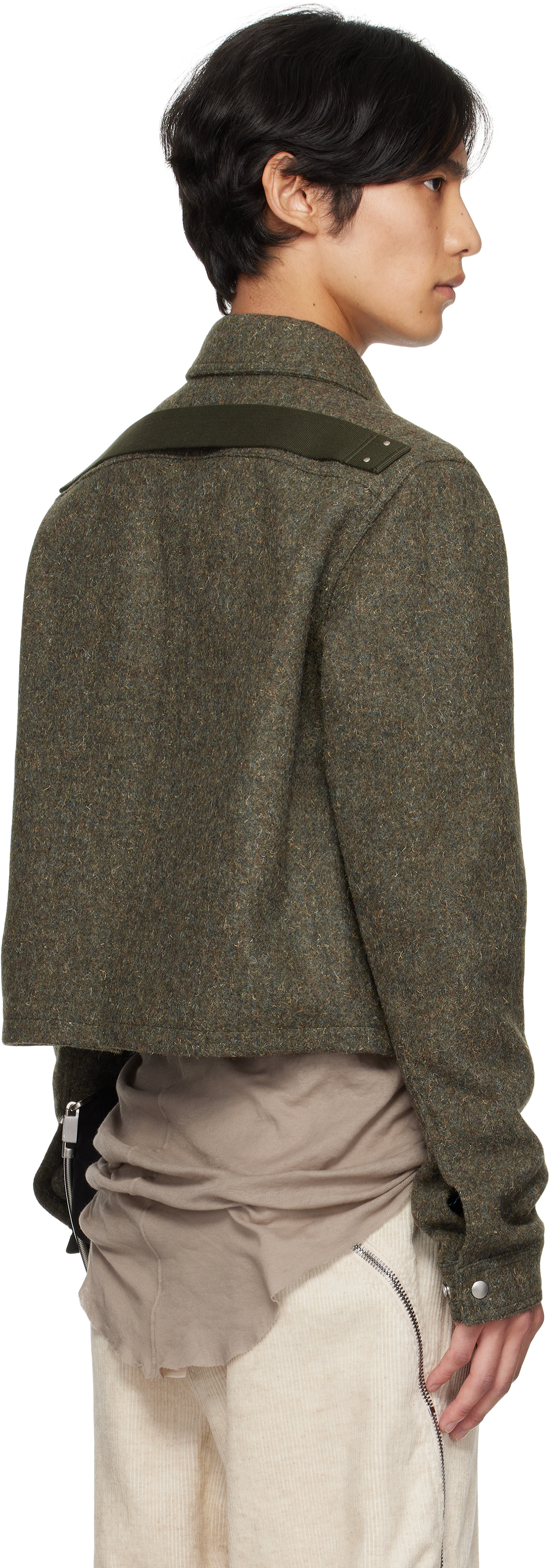 Rick Owens Khaki Concordians Alice Brad Jacket In Green